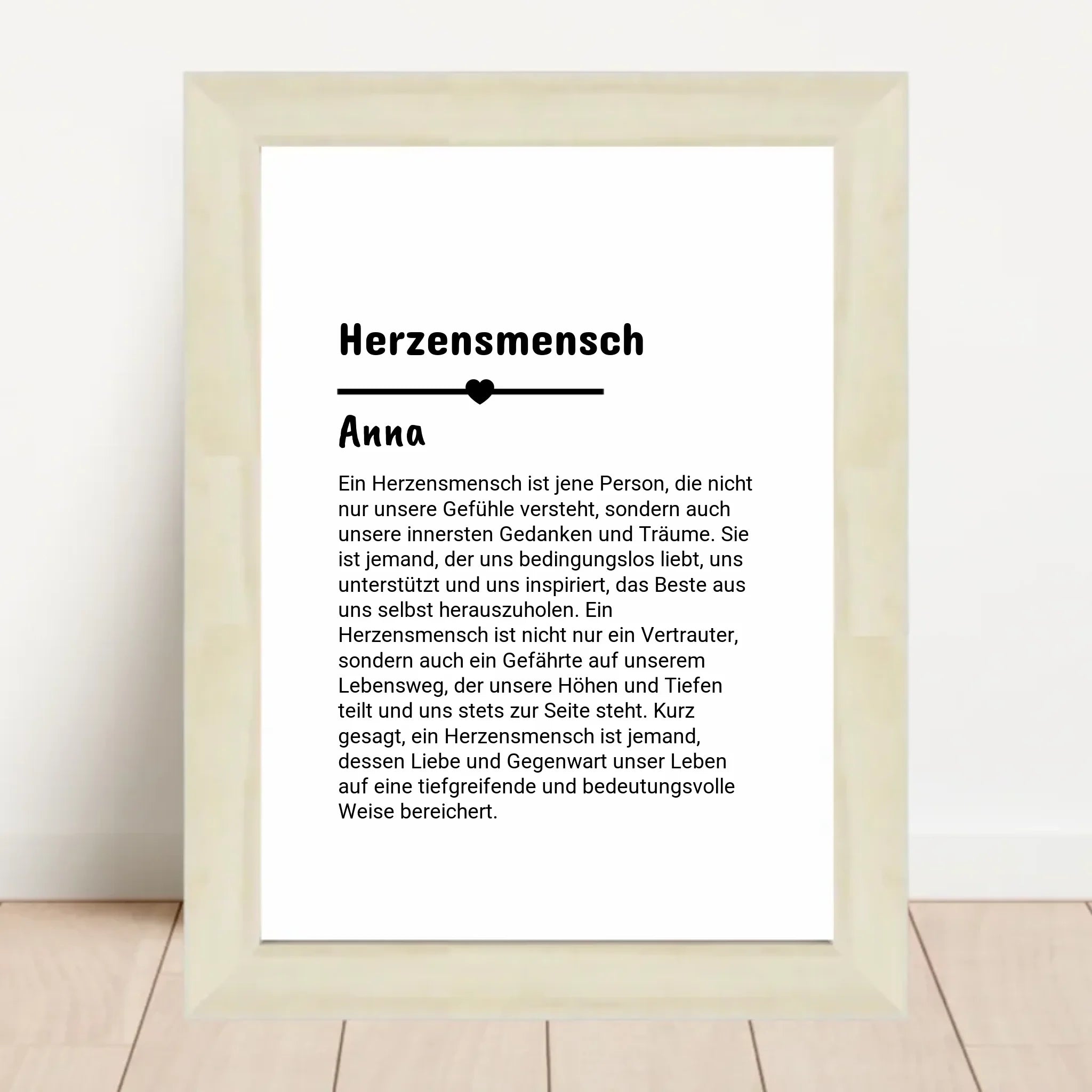 Herzensmensch Definition Poster Geschenk personalisiert - Cantty