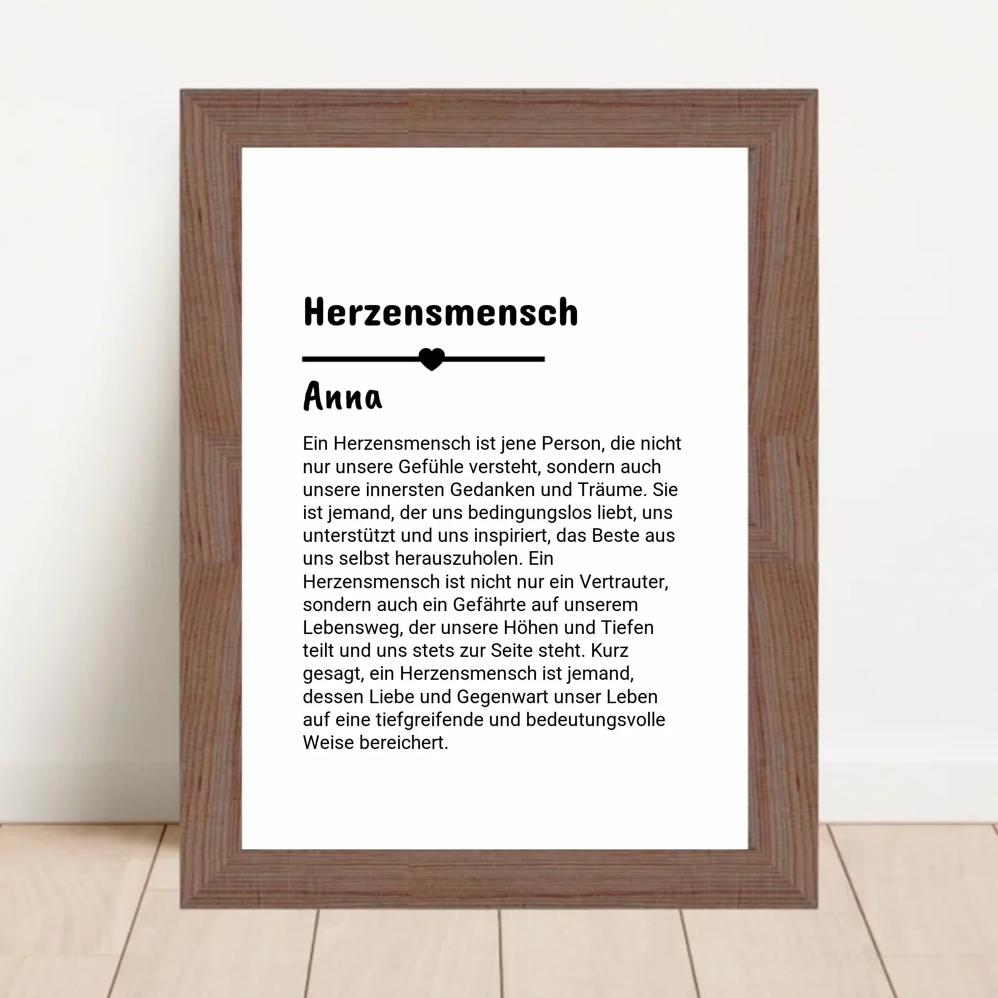 Herzensmensch Definition Poster Geschenk personalisiert - Cantty