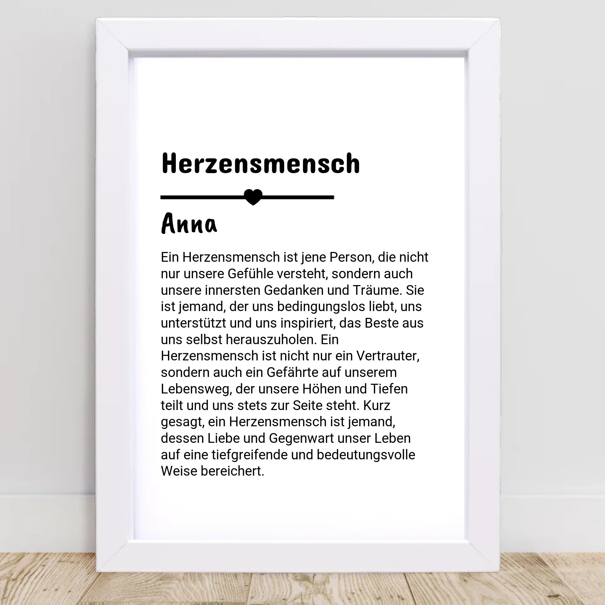 Herzensmensch Definition Poster Geschenk personalisiert - Cantty