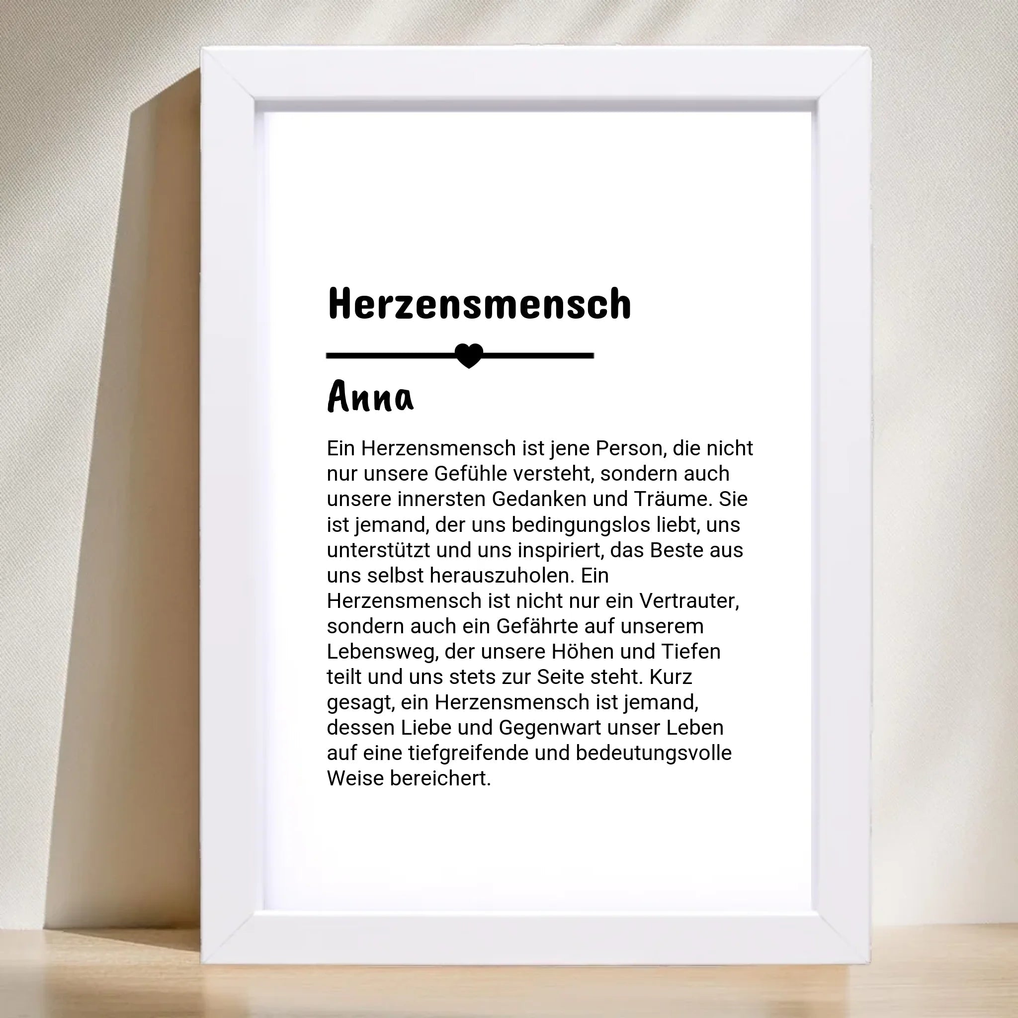 Herzensmensch Definition Poster Geschenk personalisiert - Cantty