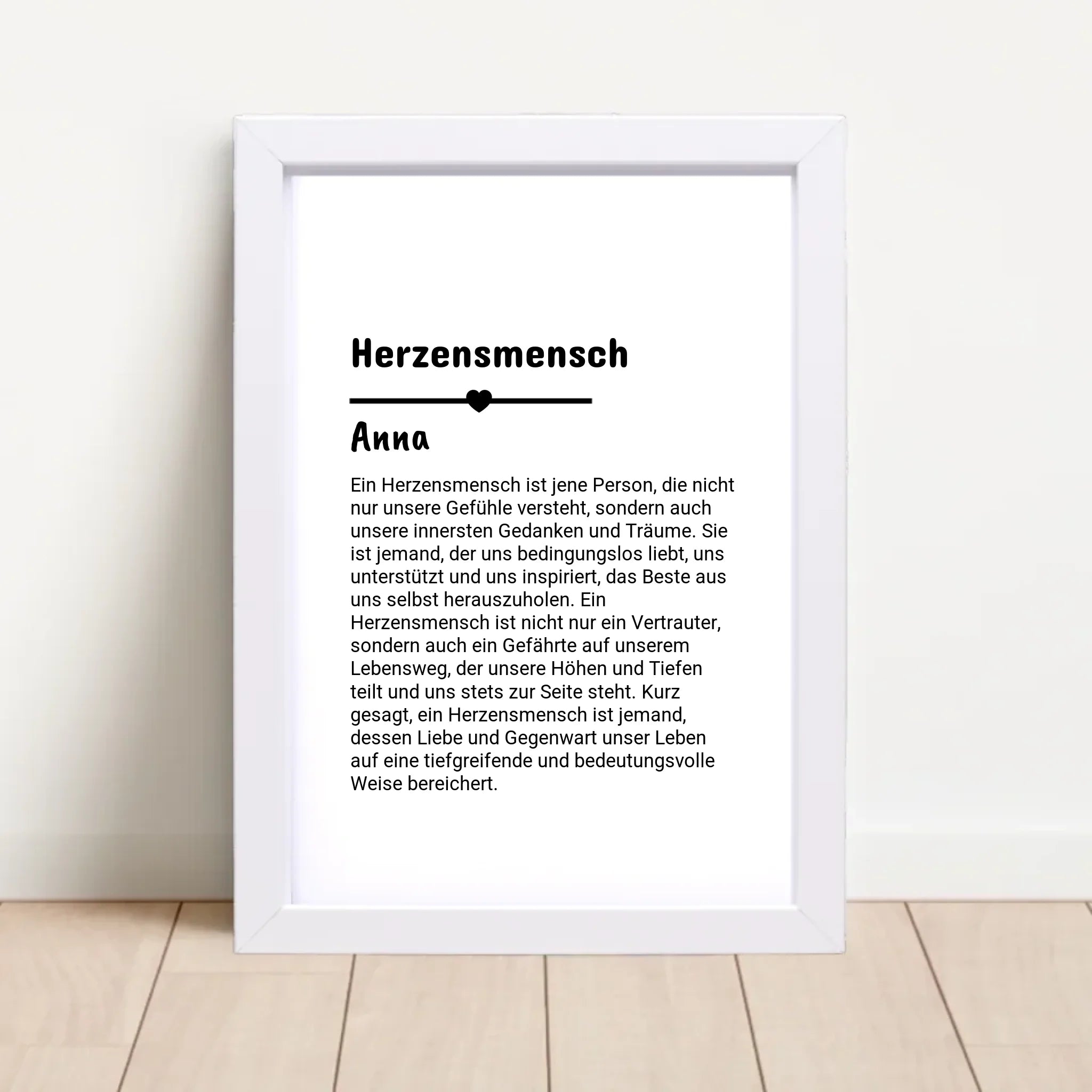 Herzensmensch Definition Poster Geschenk personalisiert - Cantty