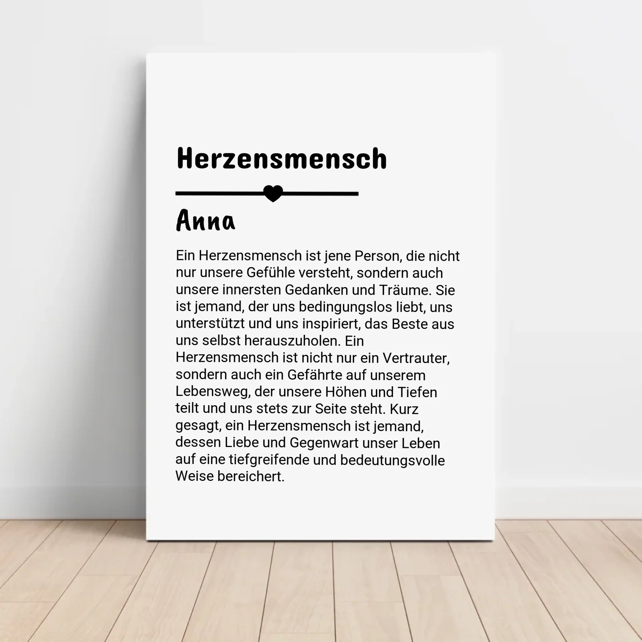Herzensmensch Definition Poster Geschenk personalisiert - Cantty