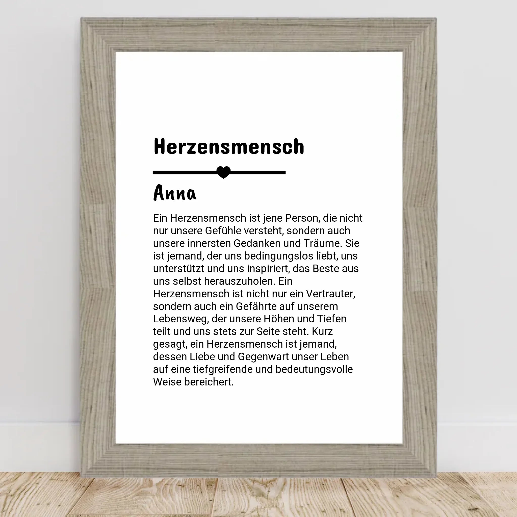 Herzensmensch Definition Poster Geschenk personalisiert - Cantty