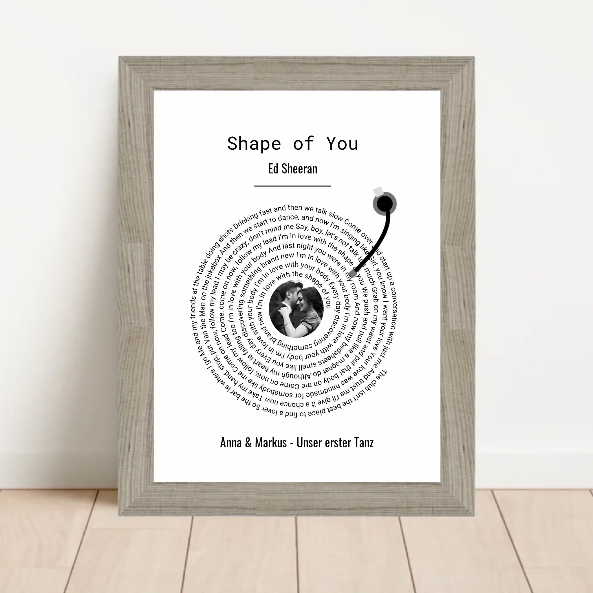 Hochzeitsgeschenk Brautpaar Songtext Musikposter mit Foto - Cantty