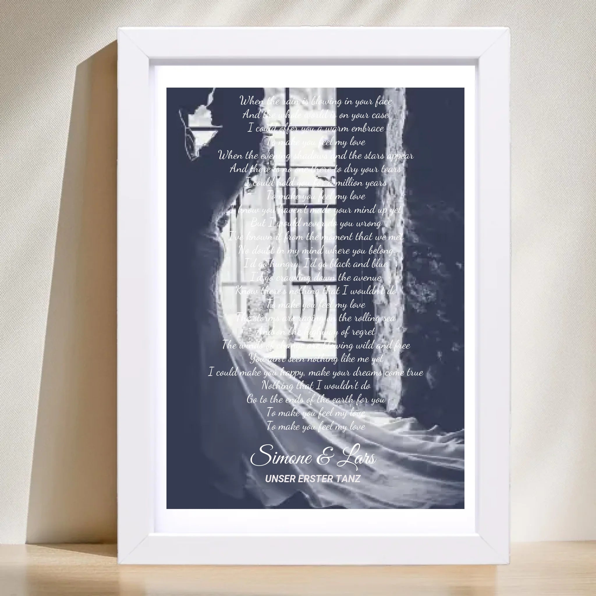 Hochzeitsgeschenk erster Tanz Musiktext mit Foto personalisierbar - Cantty