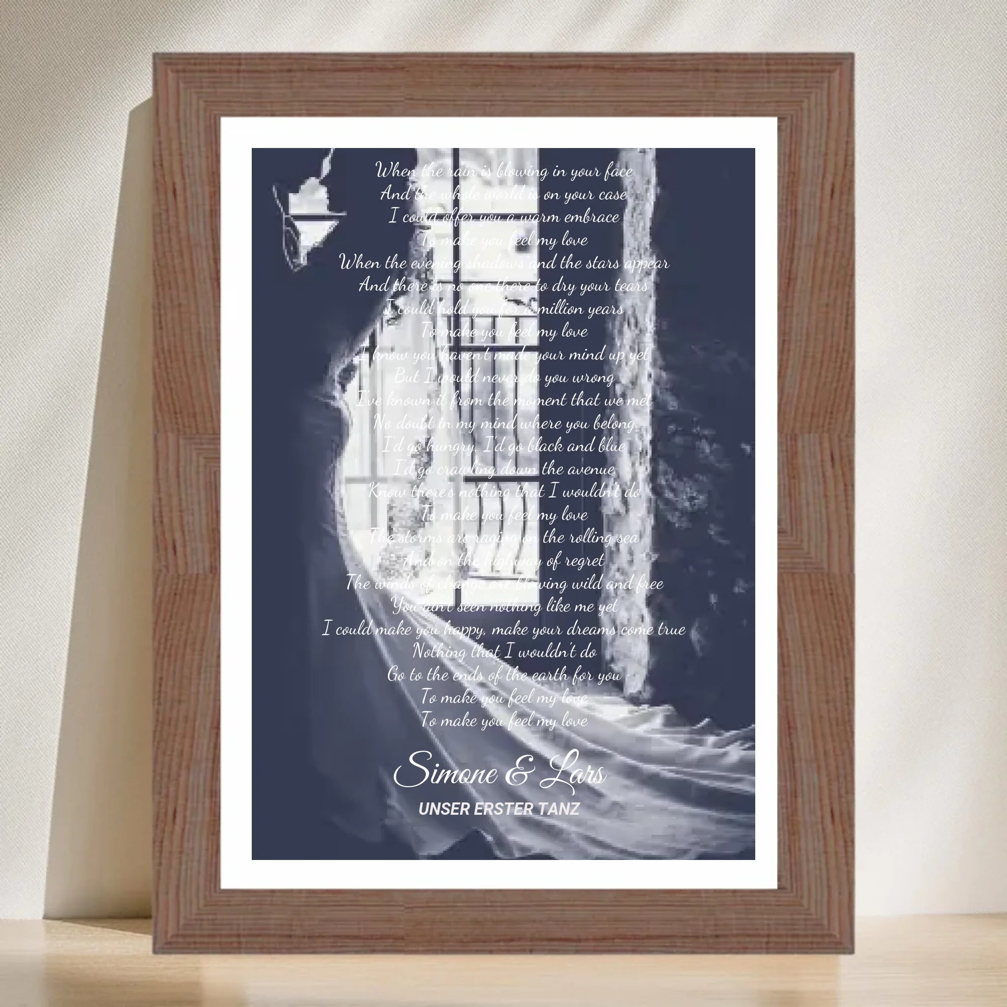 Hochzeitsgeschenk erster Tanz Musiktext mit Foto personalisierbar - Cantty