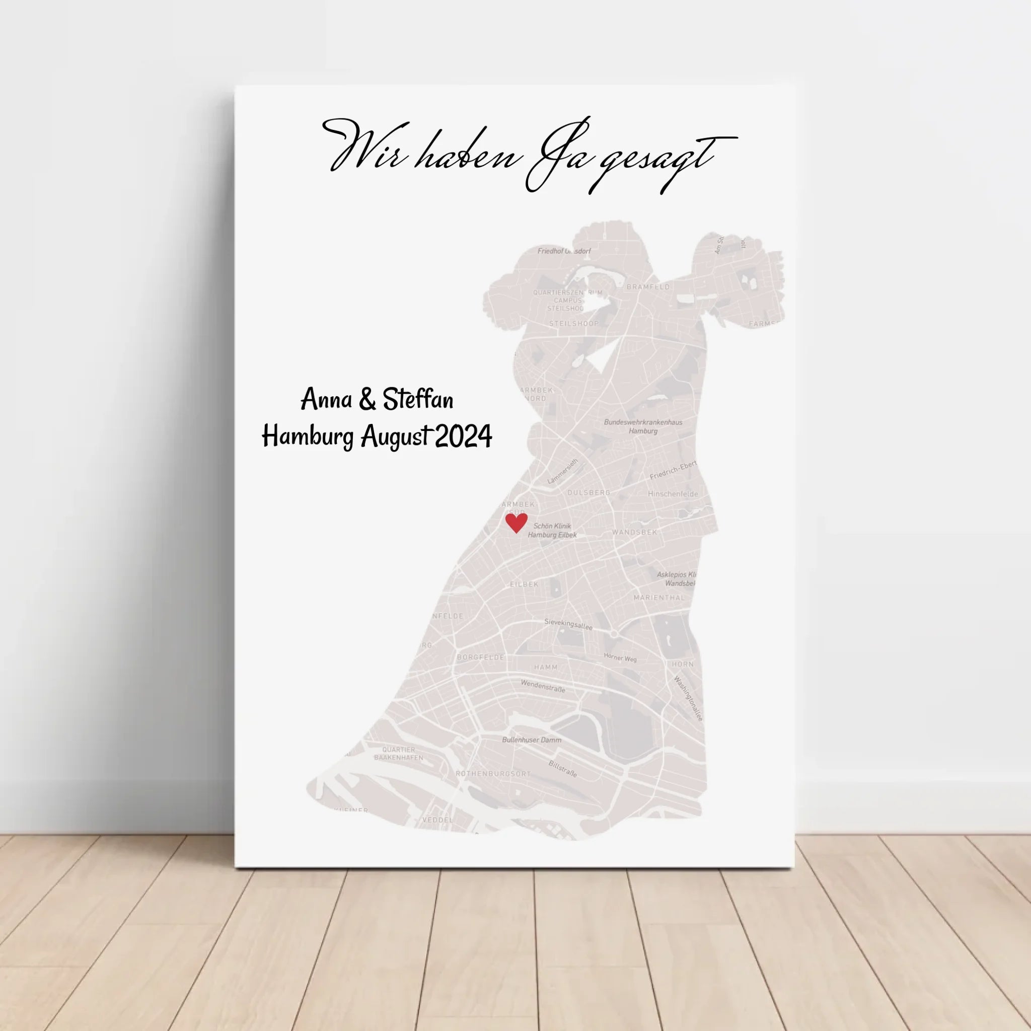 Hochzeitsgeschenk personalisiert Poster Hochzeit Geschenk für das Brautpaar Stadtkarte - Cantty