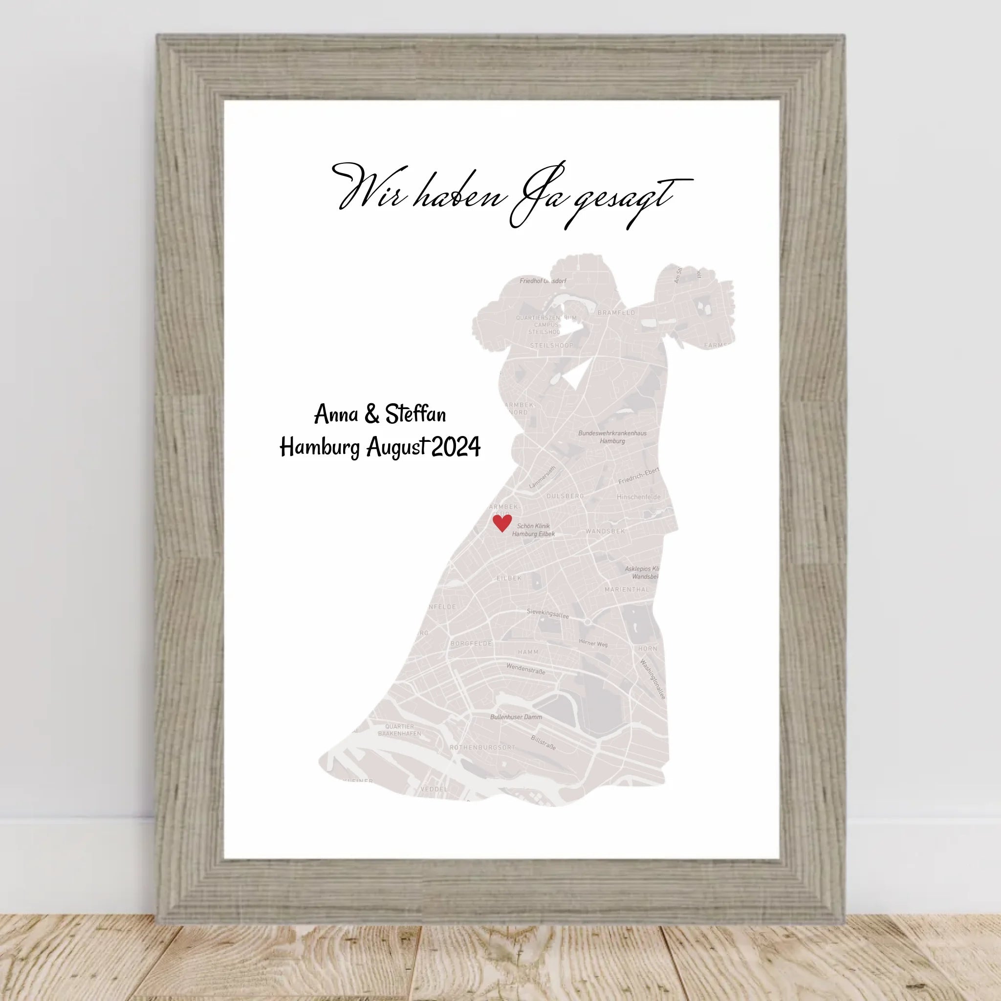 Hochzeitsgeschenk personalisiert Poster Hochzeit Geschenk für das Brautpaar Stadtkarte - Cantty
