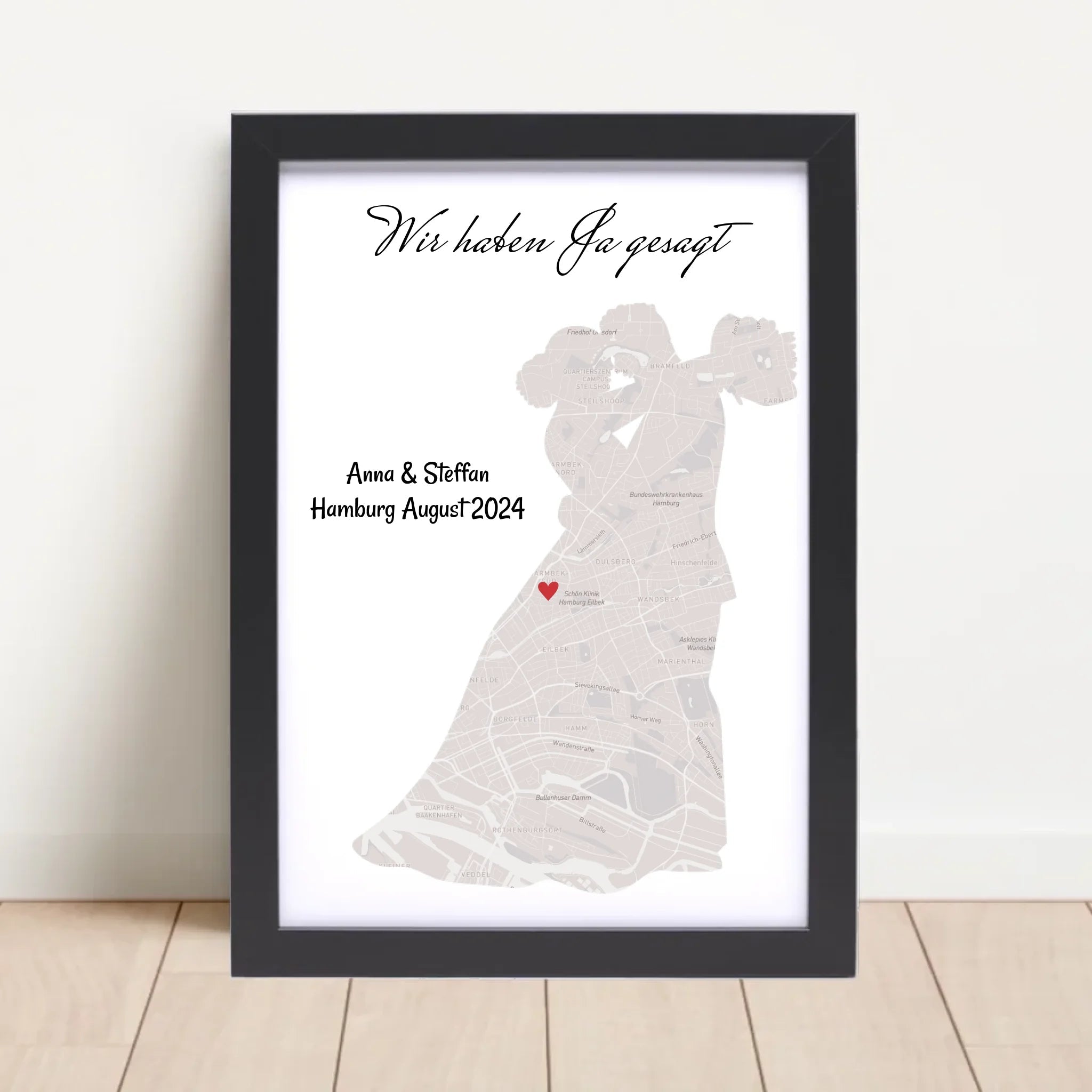 Hochzeitsgeschenk personalisiert Poster Hochzeit Geschenk für das Brautpaar Stadtkarte - Cantty