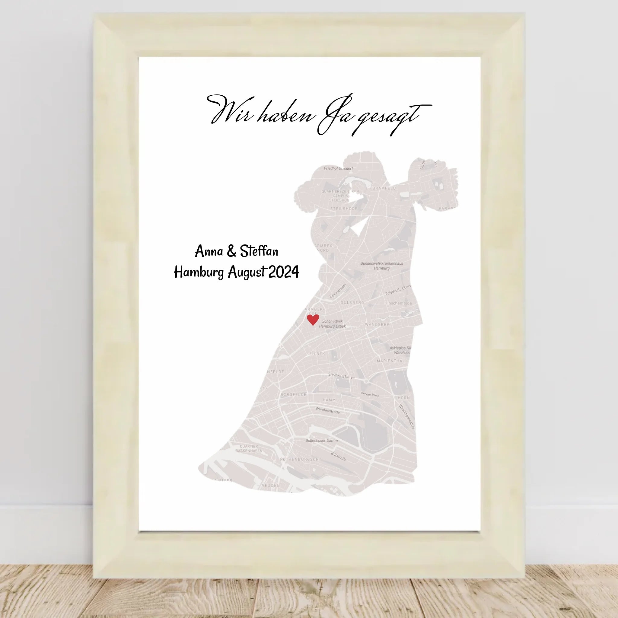 Hochzeitsgeschenk personalisiert Poster Hochzeit Geschenk für das Brautpaar Stadtkarte - Cantty