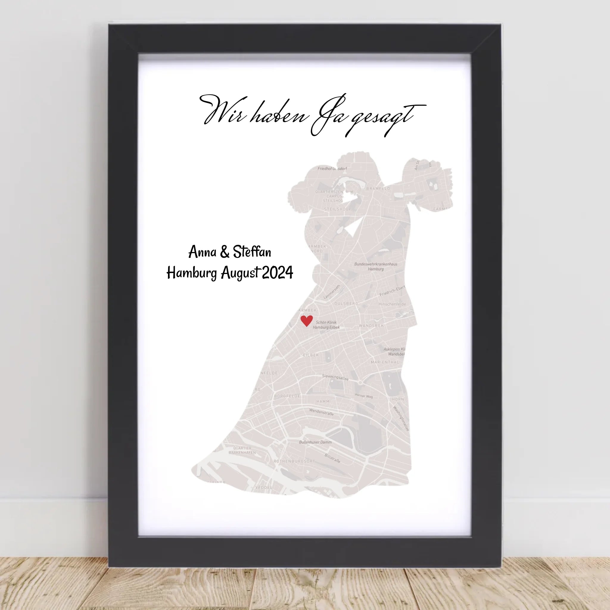 Hochzeitsgeschenk personalisiert Poster Hochzeit Geschenk für das Brautpaar Stadtkarte - Cantty
