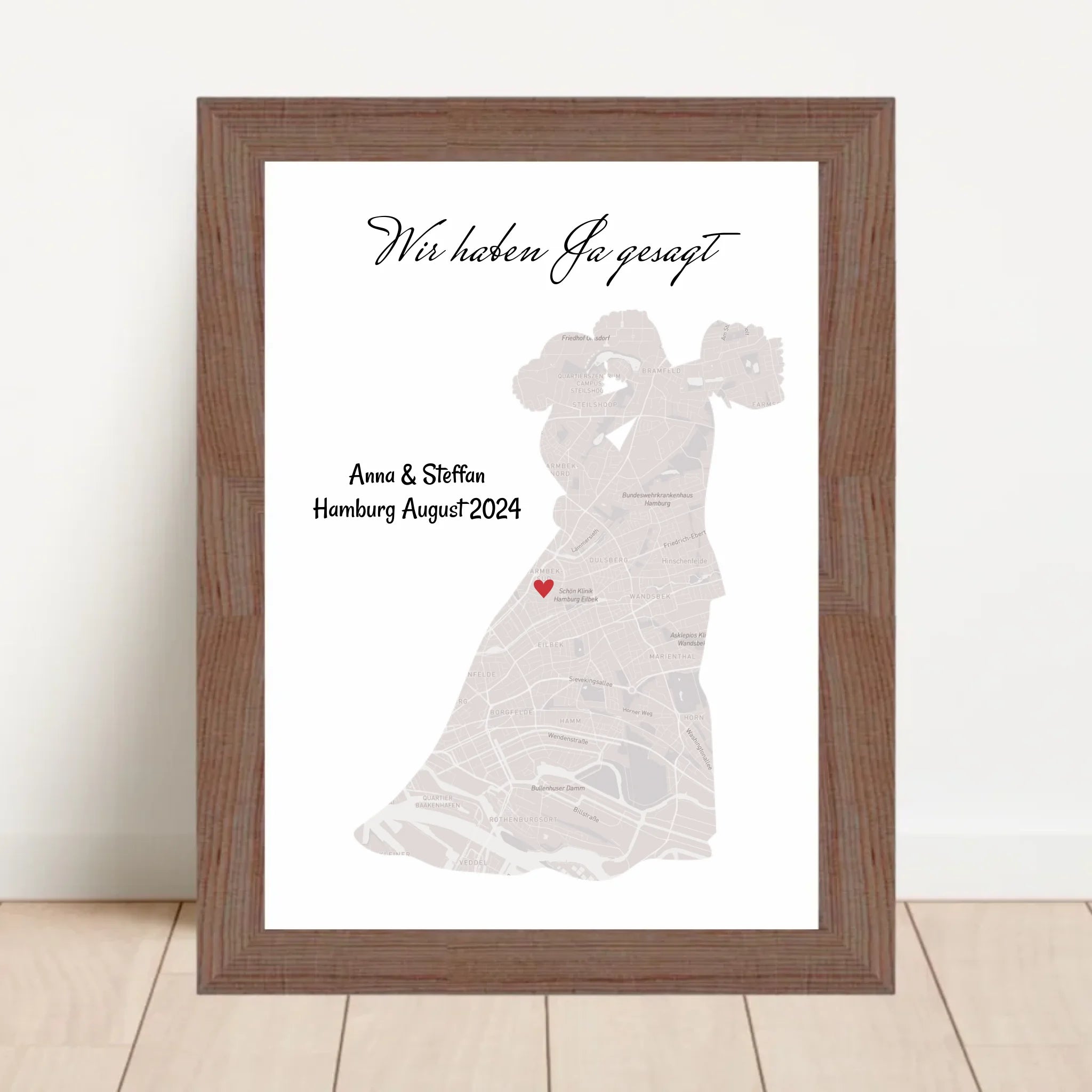 Hochzeitsgeschenk personalisiert Poster Hochzeit Geschenk für das Brautpaar Stadtkarte - Cantty