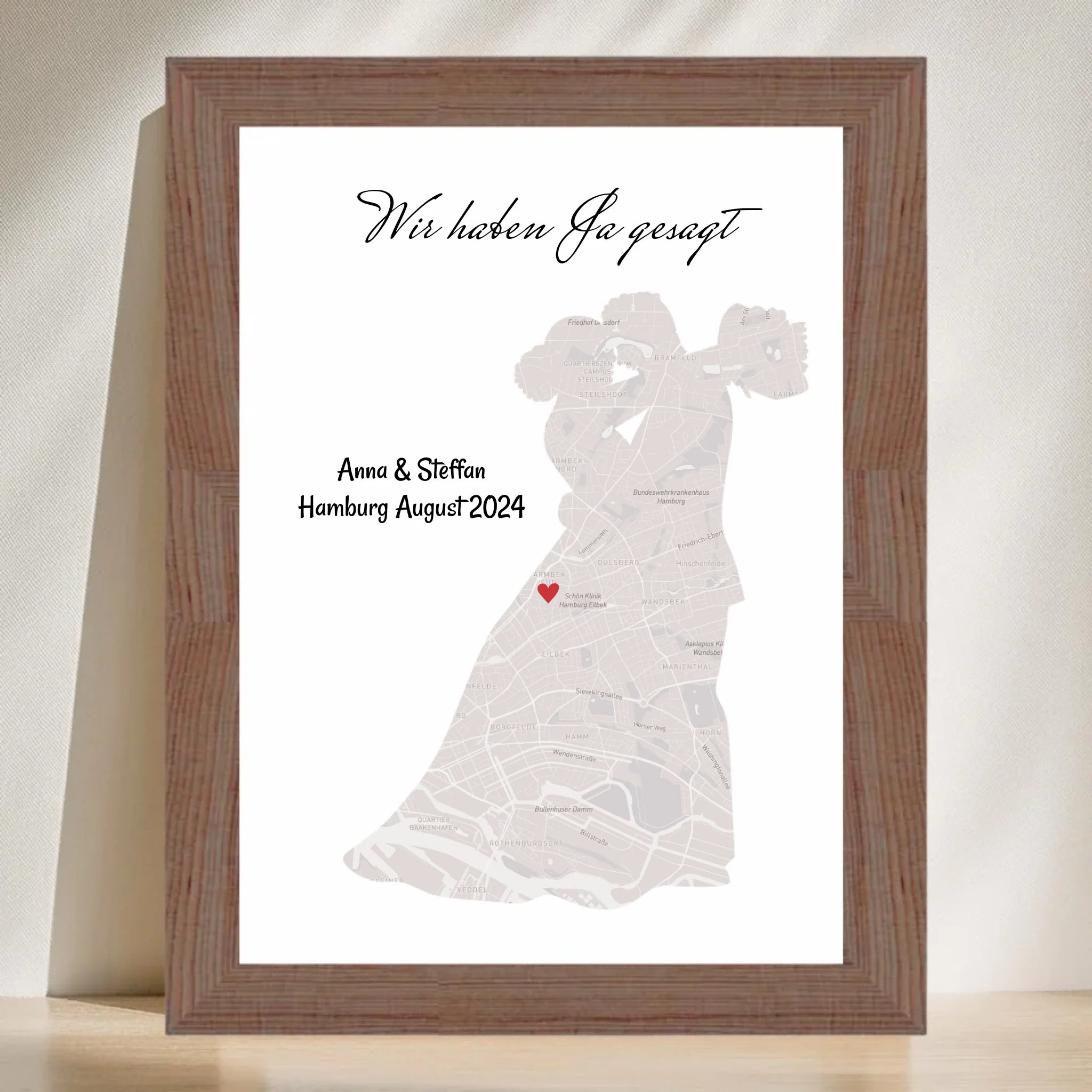 Hochzeitsgeschenk personalisiert Poster Hochzeit Geschenk für das Brautpaar Stadtkarte - Cantty