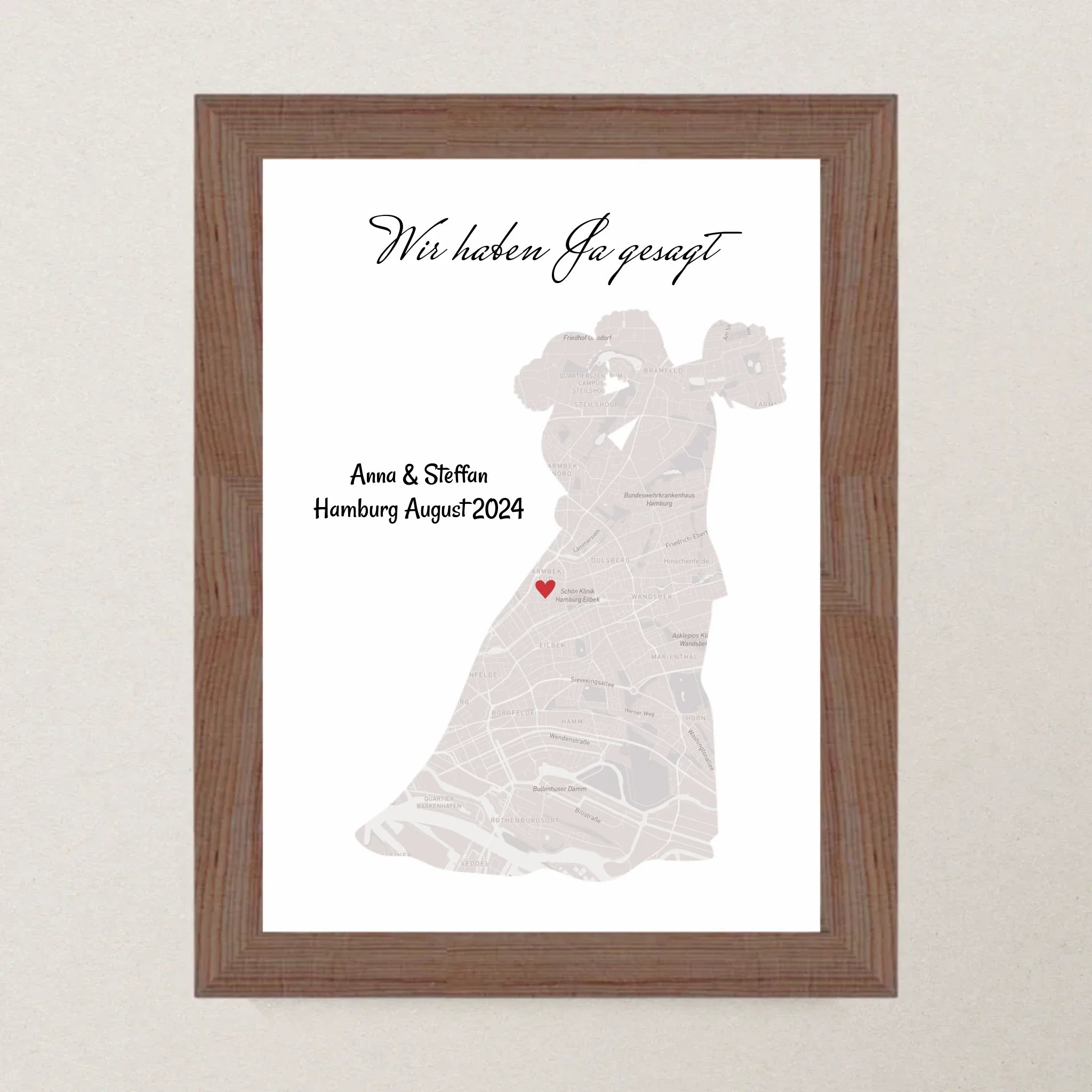Hochzeitsgeschenk personalisiert Poster Hochzeit Geschenk für das Brautpaar Stadtkarte - Cantty