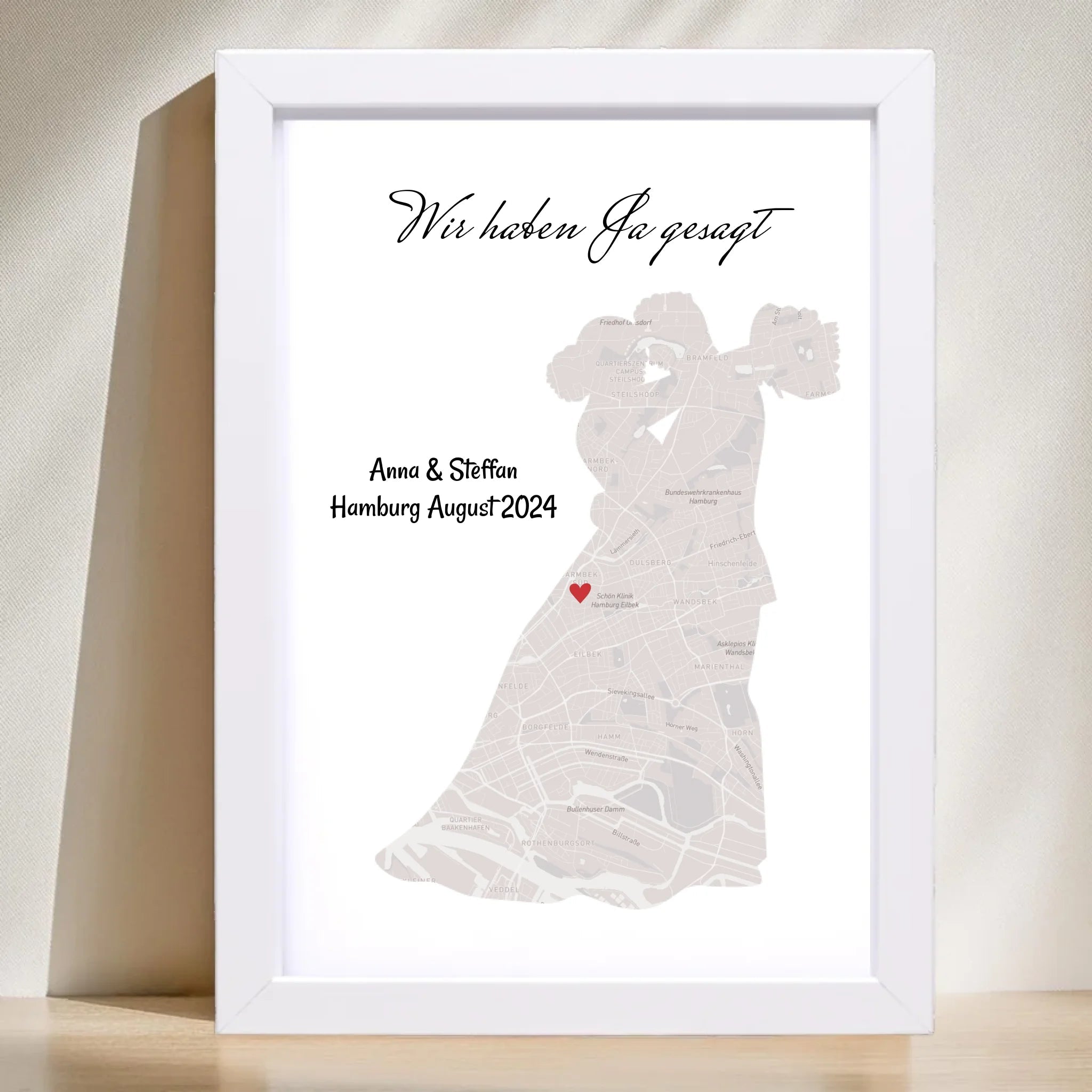 Hochzeitsgeschenk personalisiert Poster Hochzeit Geschenk für das Brautpaar Stadtkarte - Cantty
