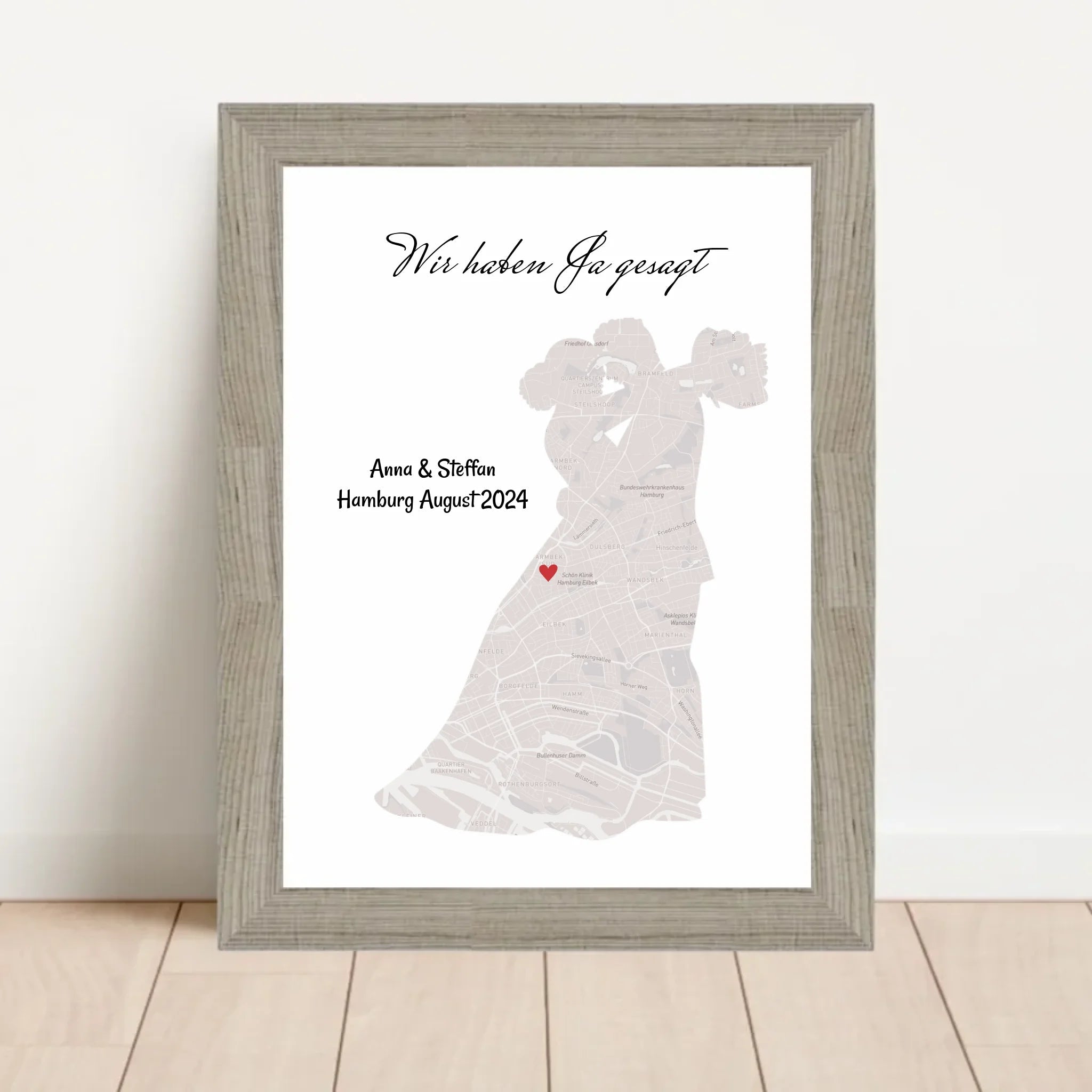 Hochzeitsgeschenk personalisiert Poster Hochzeit Geschenk für das Brautpaar Stadtkarte - Cantty