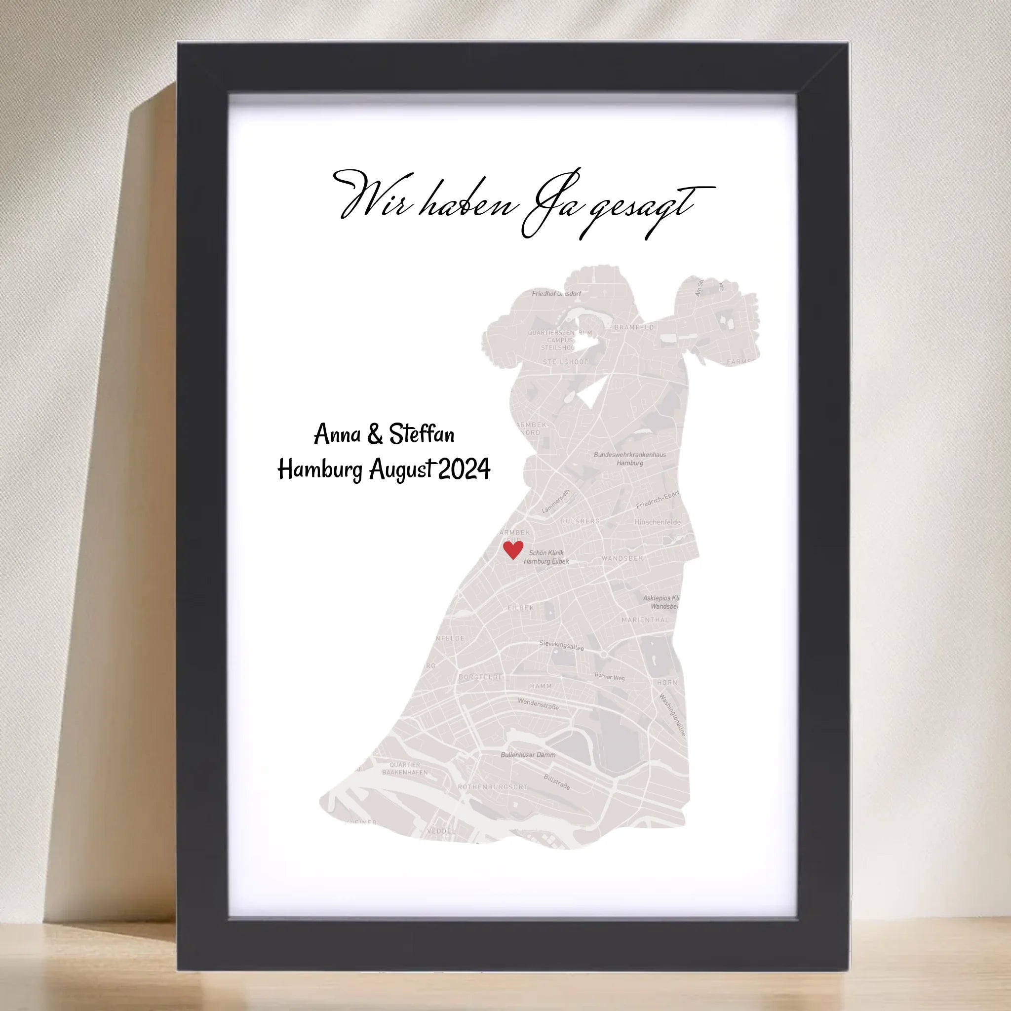 Hochzeitsgeschenk personalisiert Poster Hochzeit Geschenk für das Brautpaar Stadtkarte - Cantty