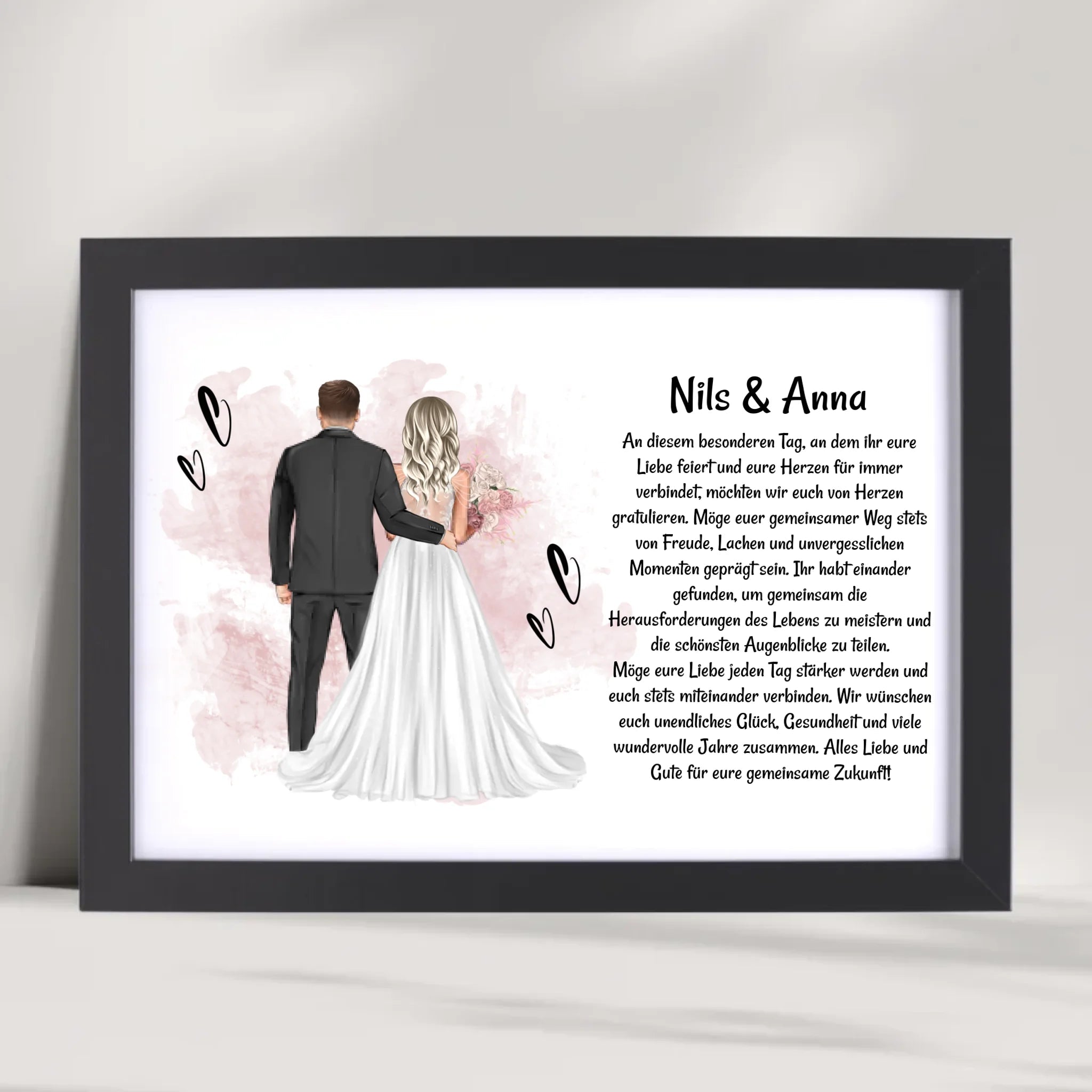 Hochzeitspaar Poster Bild Karte Hochzeitsgeschenk personalisiert für Brautpaar - Cantty