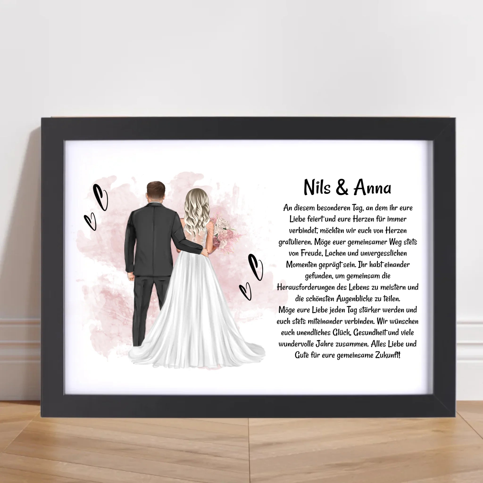 Hochzeitspaar Poster Bild Karte Hochzeitsgeschenk personalisiert für Brautpaar - Cantty