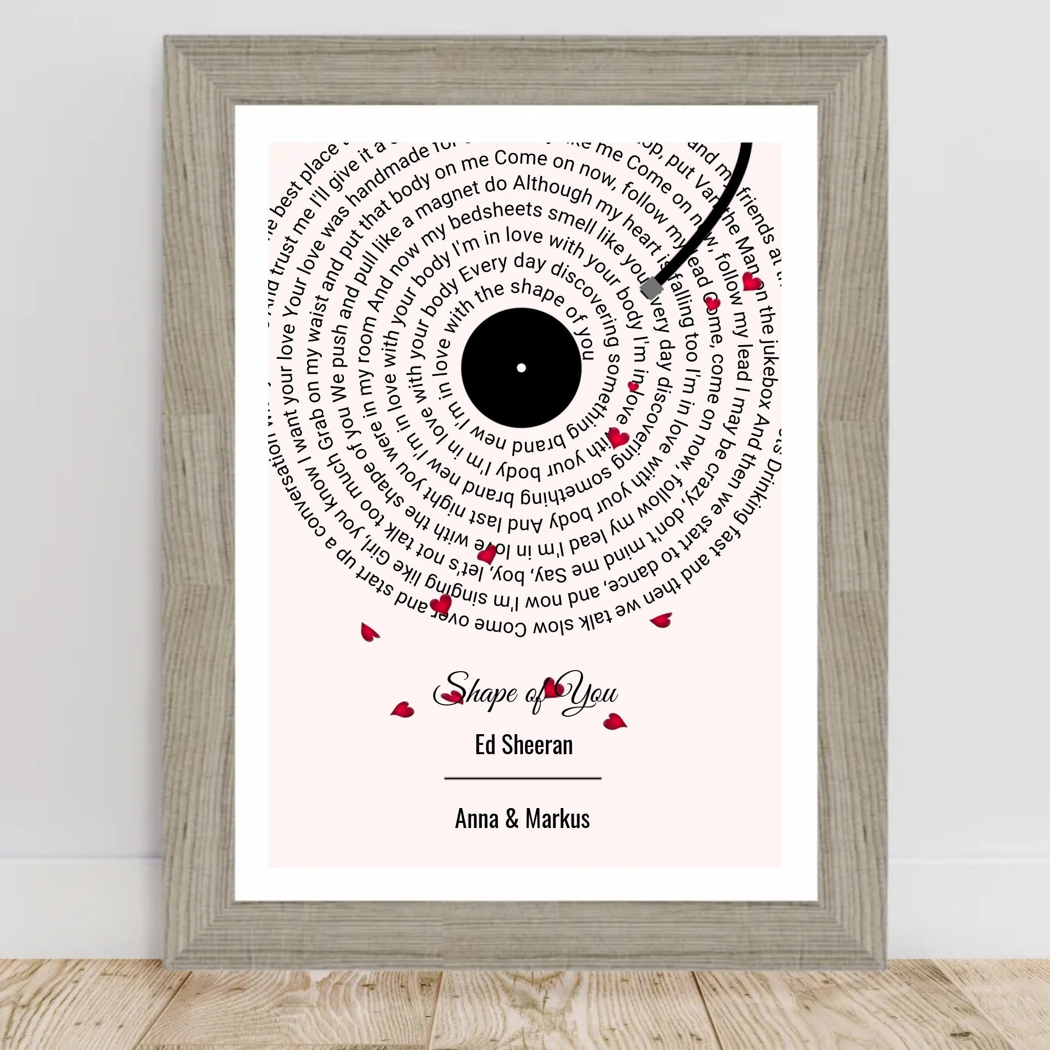 Hochzeitstagsgeschenk Paar Lieblingssongtext Poster personalisierbar - Cantty