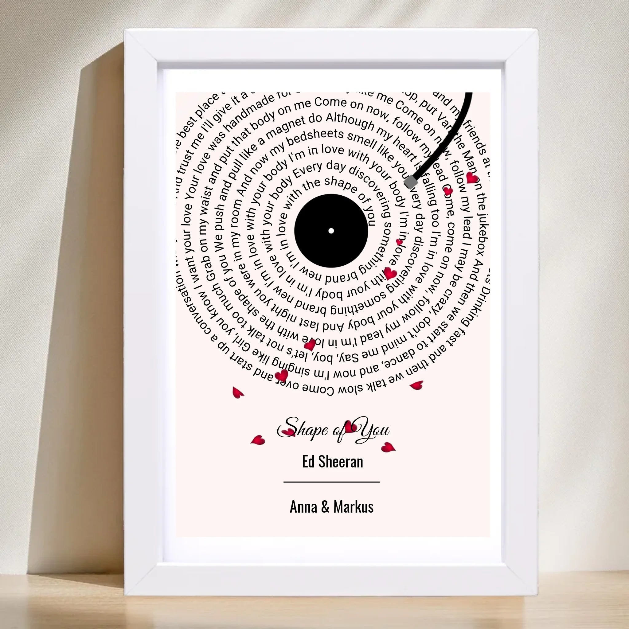 Hochzeitstagsgeschenk Paar Lieblingssongtext Poster personalisierbar - Cantty
