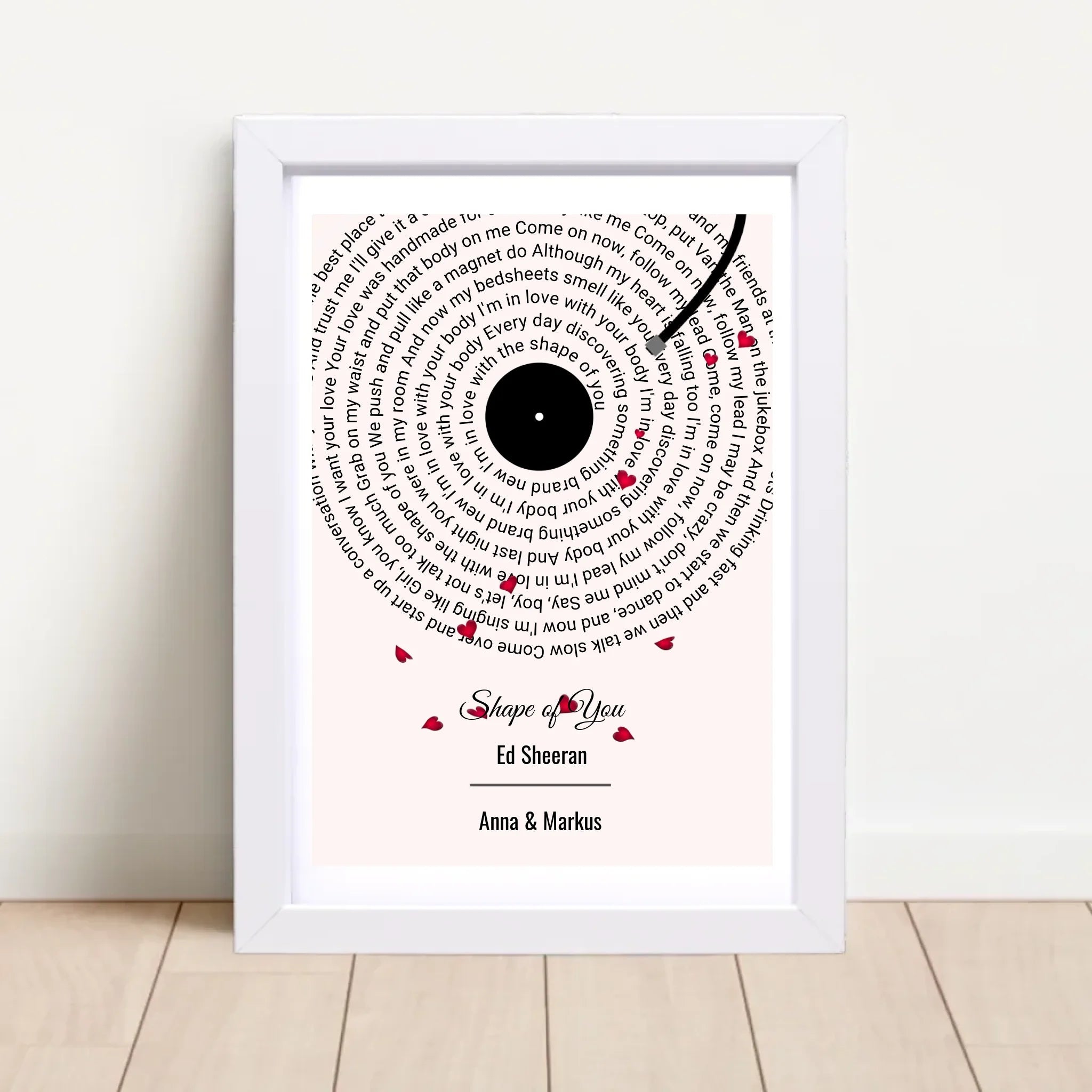 Hochzeitstagsgeschenk Paar Lieblingssongtext Poster personalisierbar - Cantty
