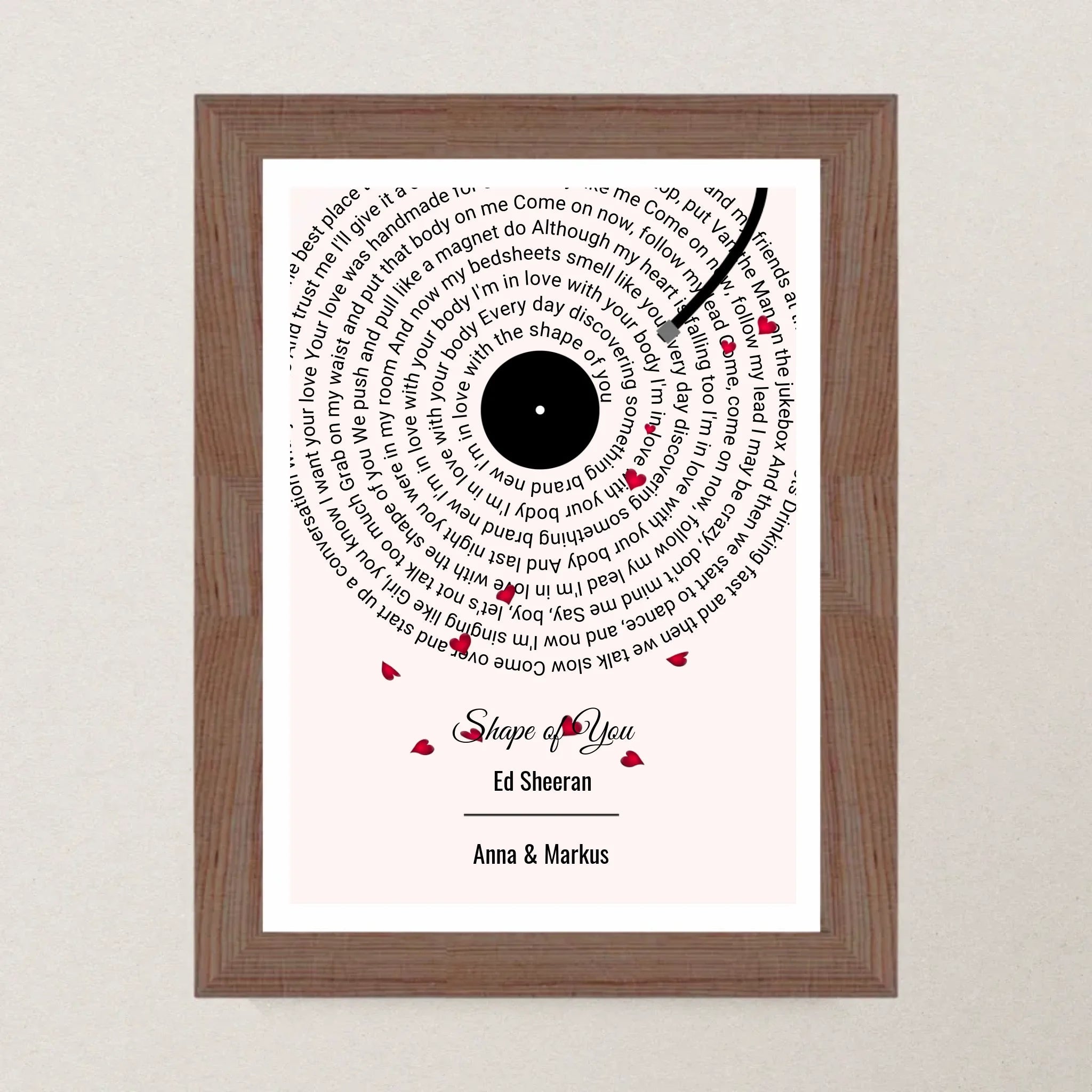Hochzeitstagsgeschenk Paar Lieblingssongtext Poster personalisierbar - Cantty