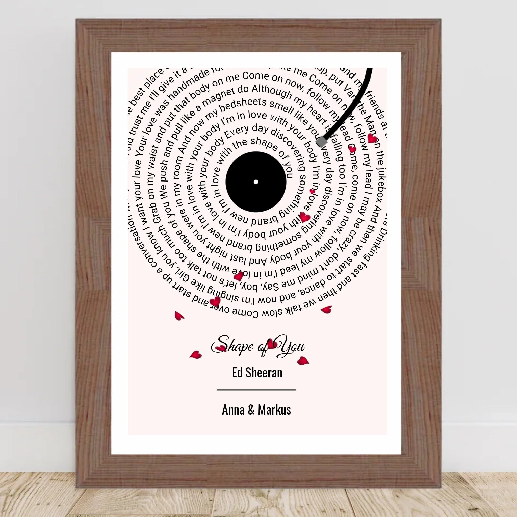 Hochzeitstagsgeschenk Paar Lieblingssongtext Poster personalisierbar - Cantty
