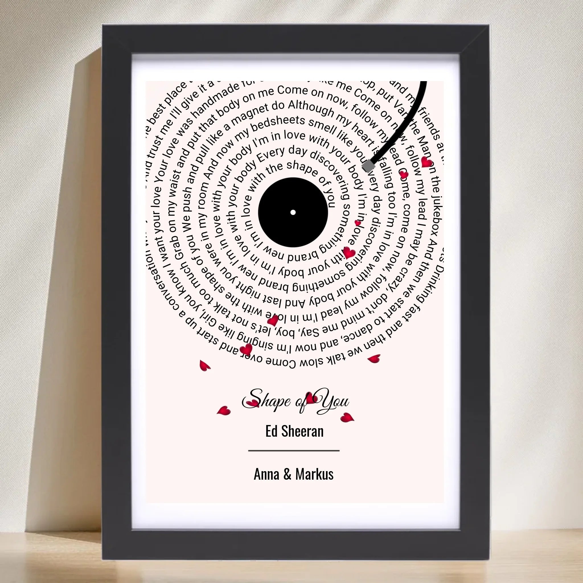 Hochzeitstagsgeschenk Paar Lieblingssongtext Poster personalisierbar - Cantty