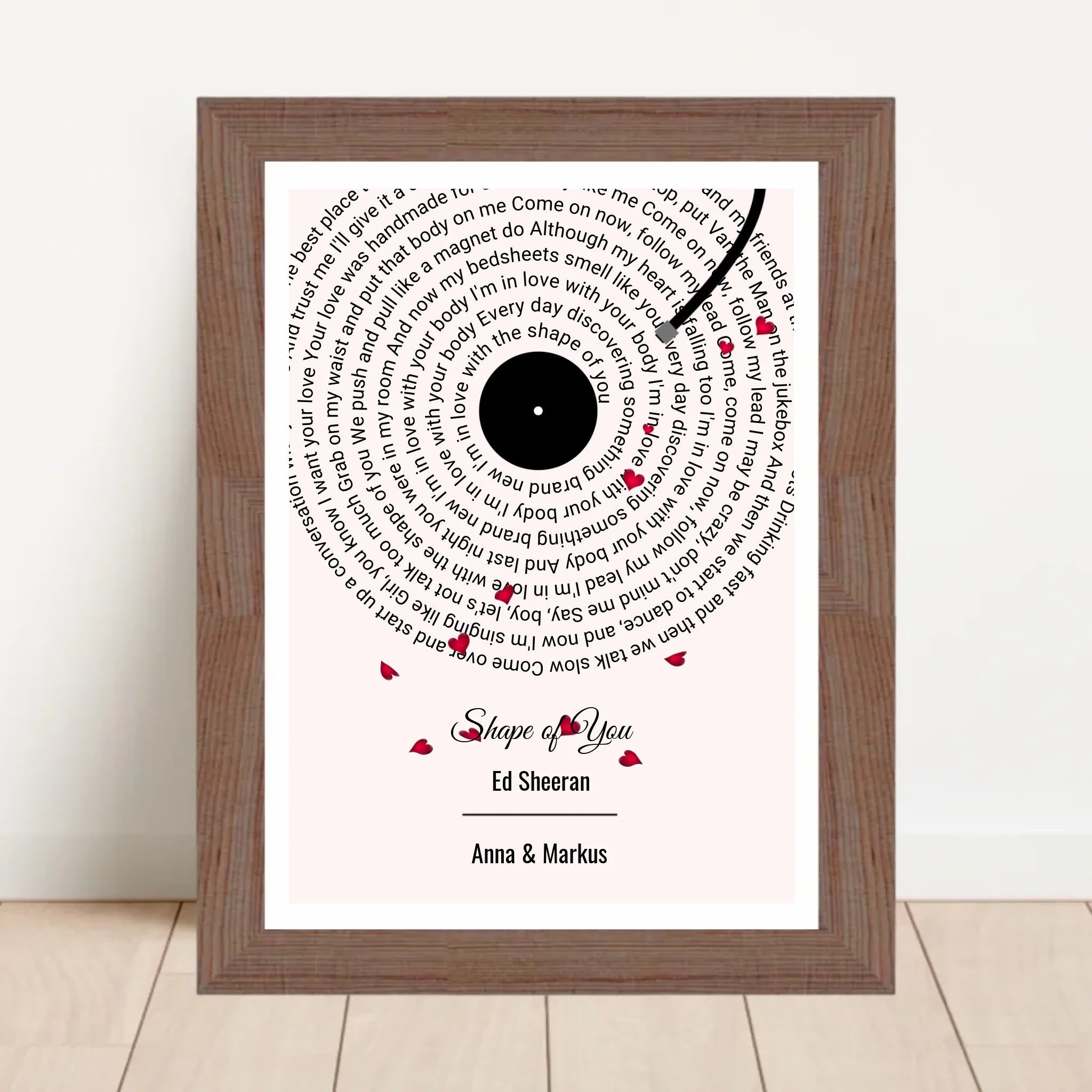 Hochzeitstagsgeschenk Paar Lieblingssongtext Poster personalisierbar - Cantty