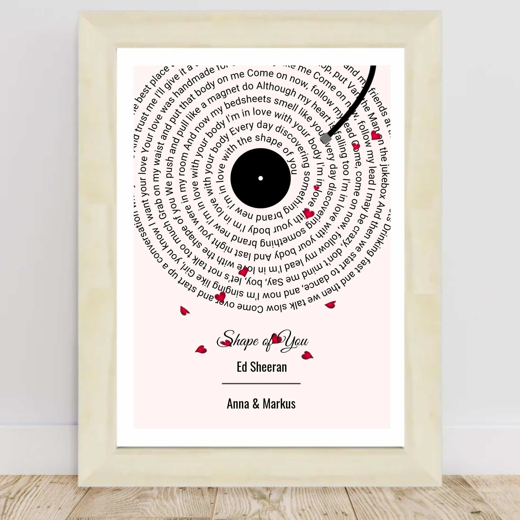 Hochzeitstagsgeschenk Paar Lieblingssongtext Poster personalisierbar - Cantty