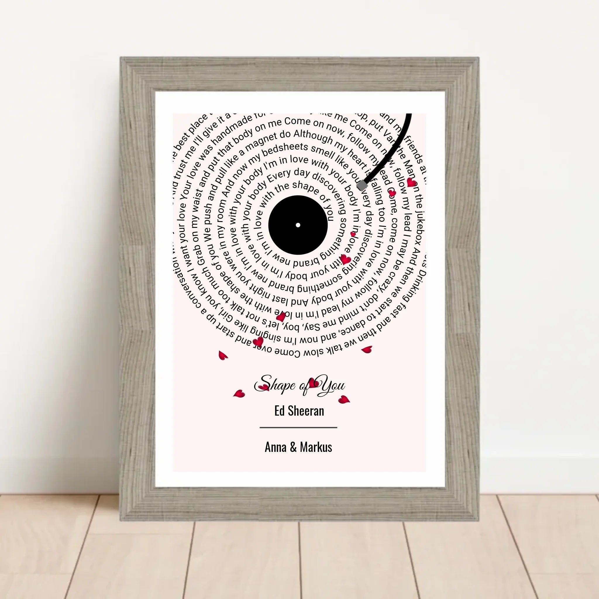 Hochzeitstagsgeschenk Paar Lieblingssongtext Poster personalisierbar - Cantty
