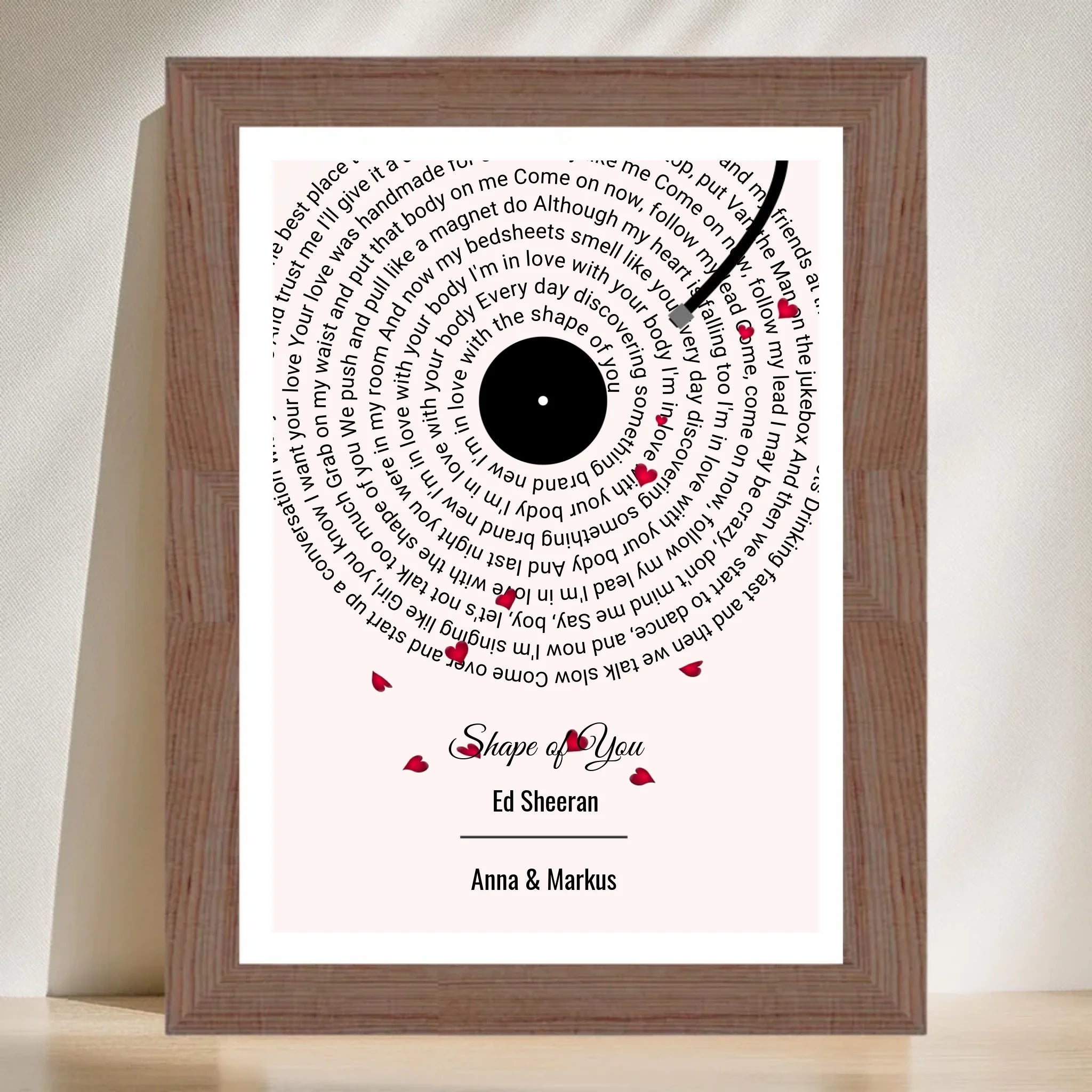 Hochzeitstagsgeschenk Paar Lieblingssongtext Poster personalisierbar - Cantty