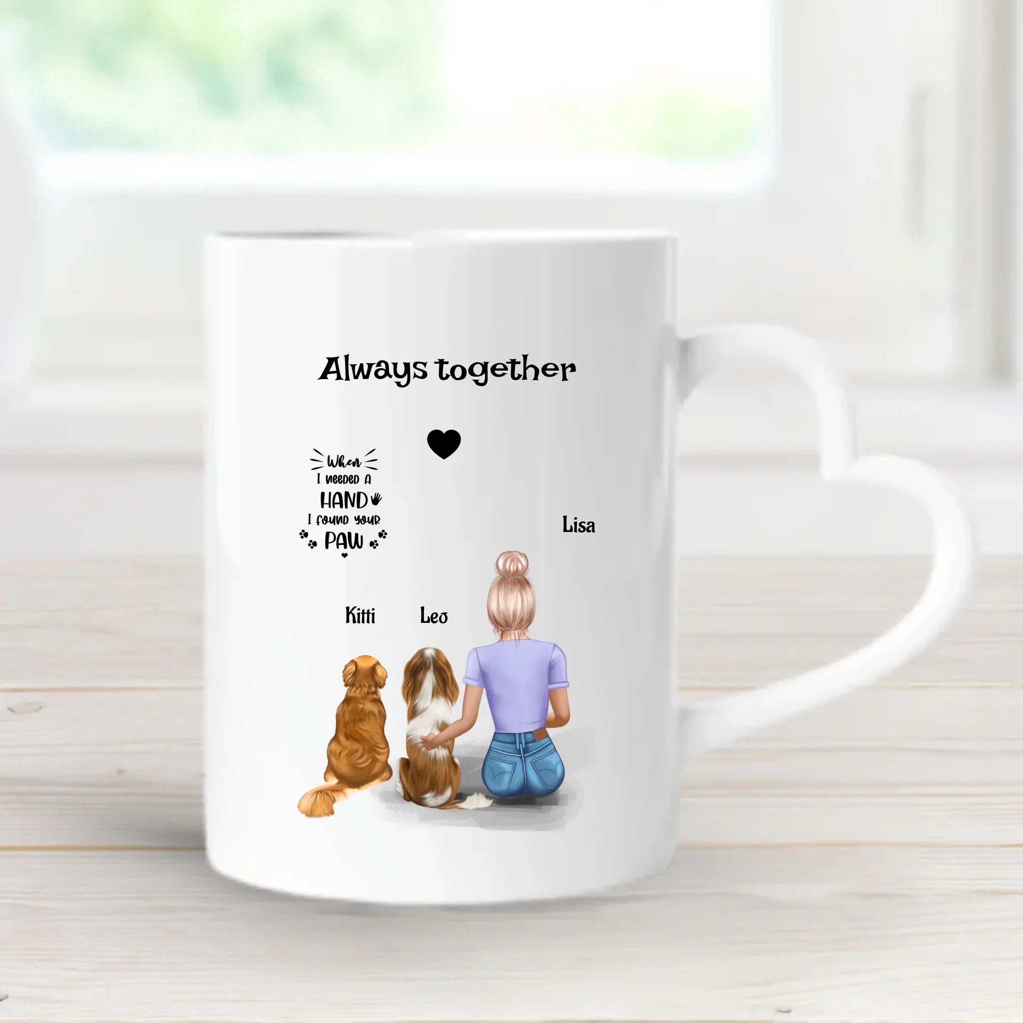 Hundeliebhaberin Tasse personalisiert mit 2 Hunde - Cantty