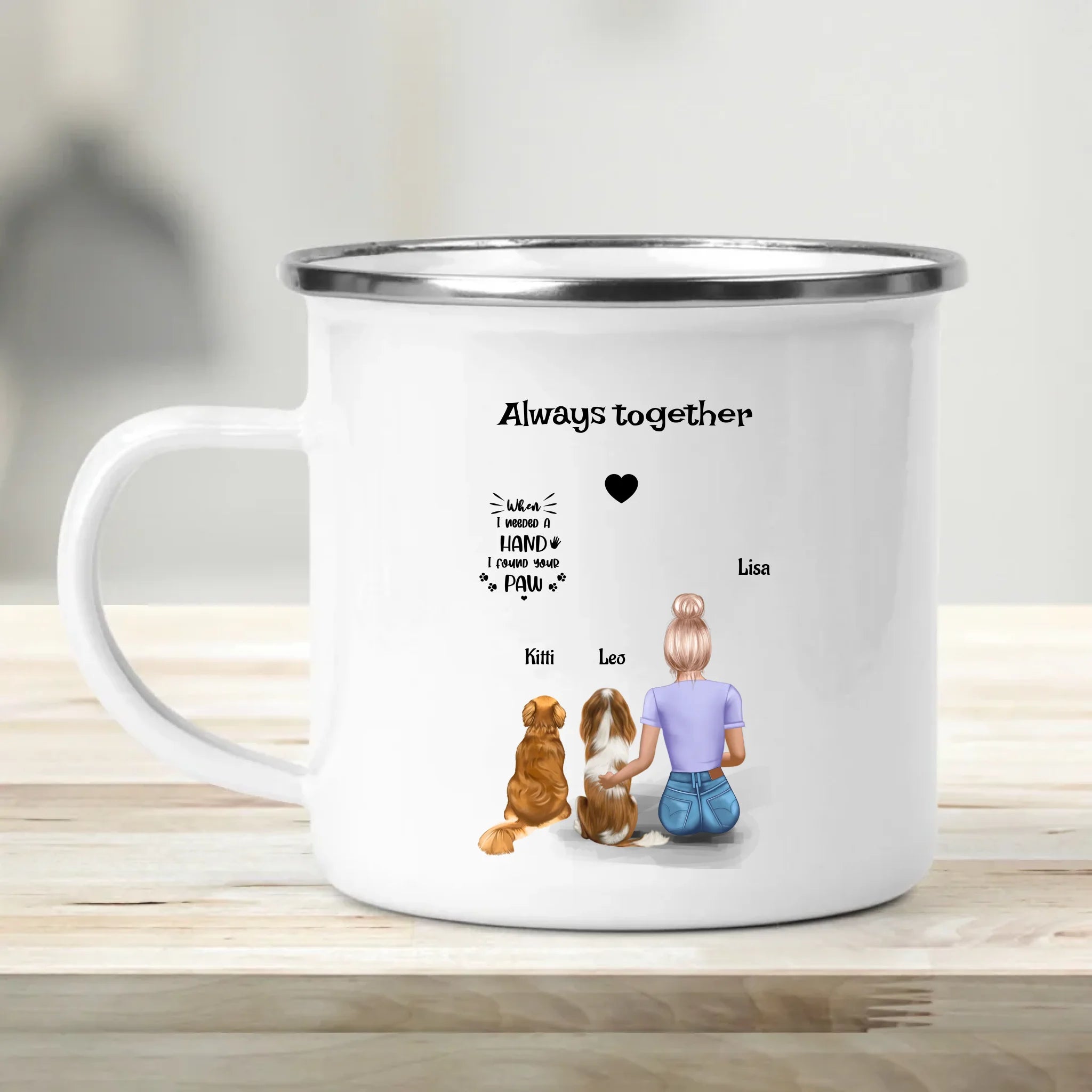 Hundeliebhaberin Tasse personalisiert mit 2 Hunde - Cantty