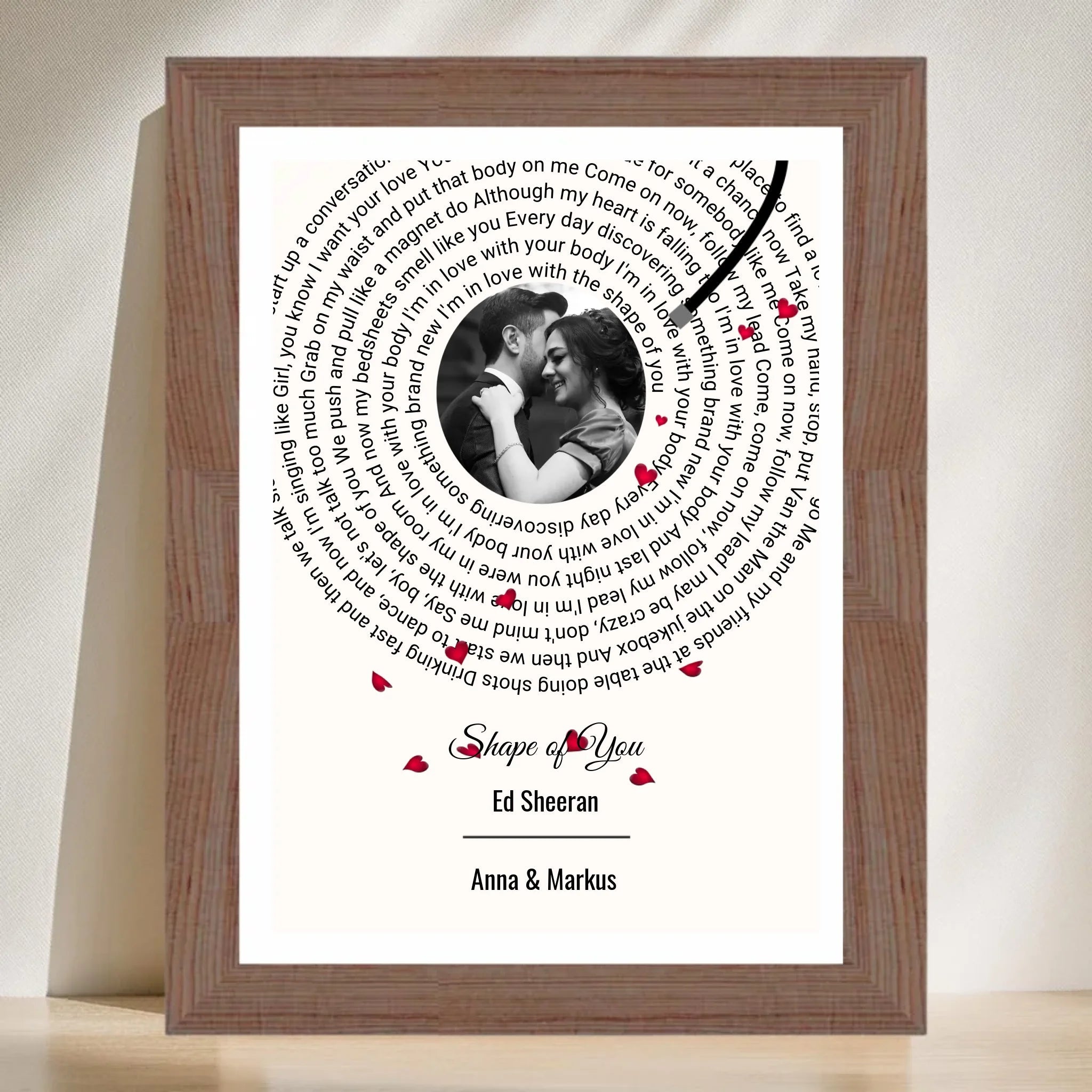 Jahrestag Geschennk Bild Lieblingssong Poster mit Paar Foto - Cantty