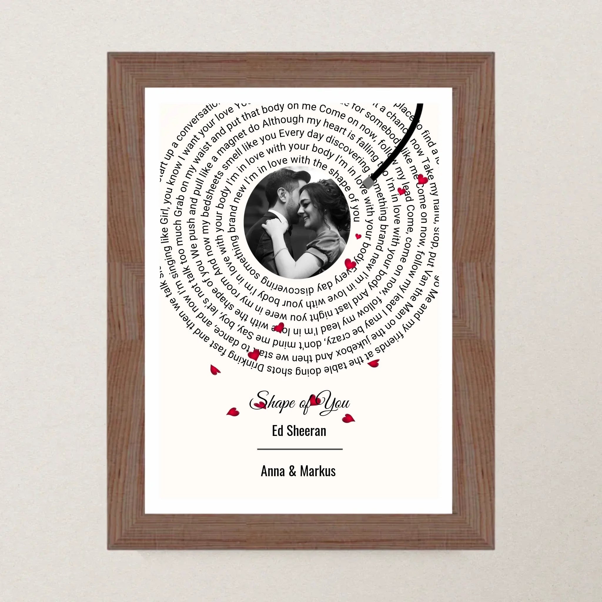 Jahrestag Geschennk Bild Lieblingssong Poster mit Paar Foto - Cantty