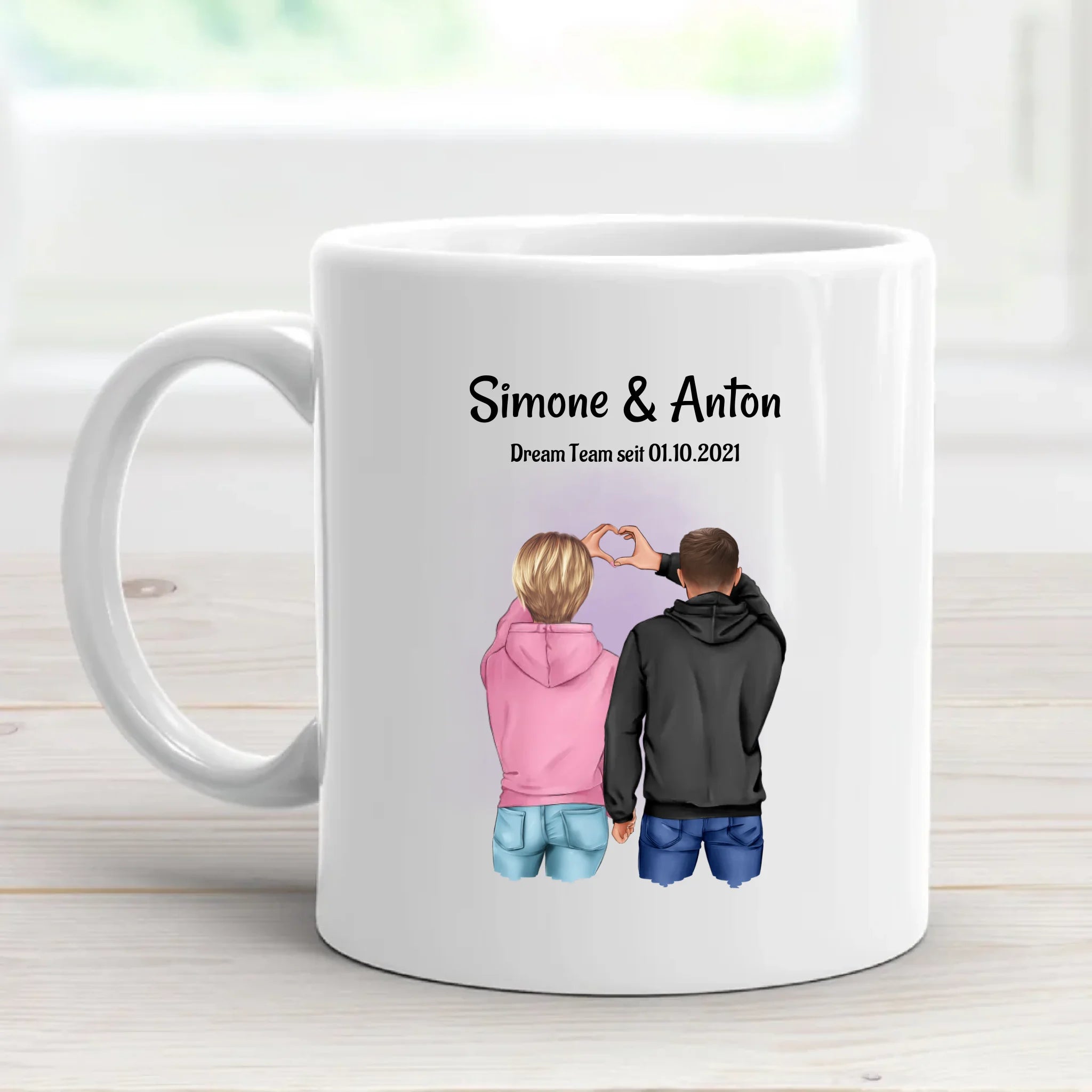 Jahrestag Paar Tasse personalisiert für Freund Freundin Pärchen - Cantty
