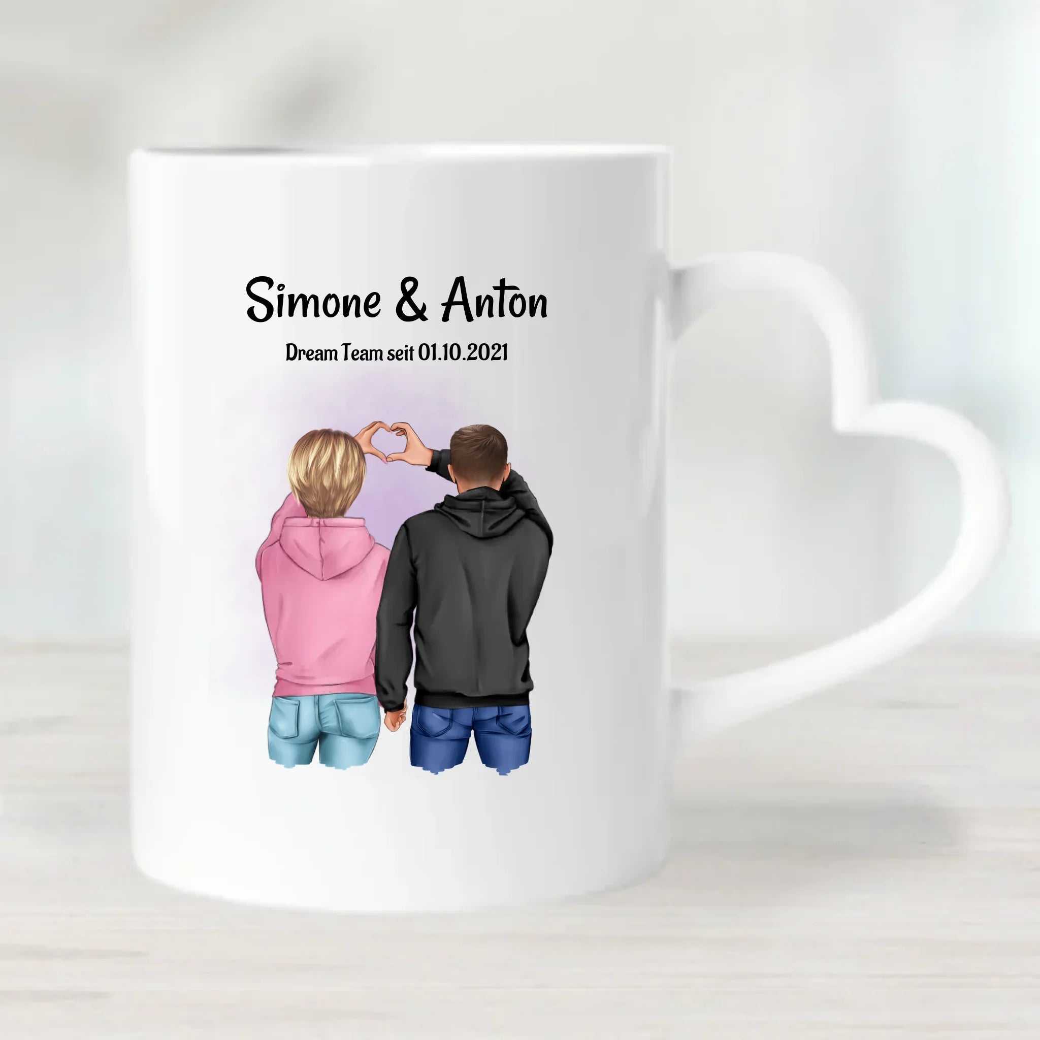 Jahrestag Paar Tasse personalisiert für Freund Freundin Pärchen - Cantty