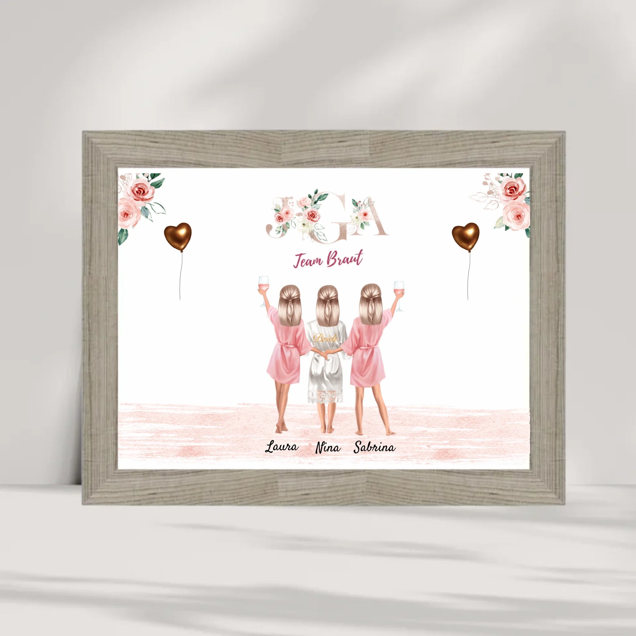 Junggesellinnenabschied Poster – Personalisiertes Geschenk für die Braut & Freundinnen - Cantty