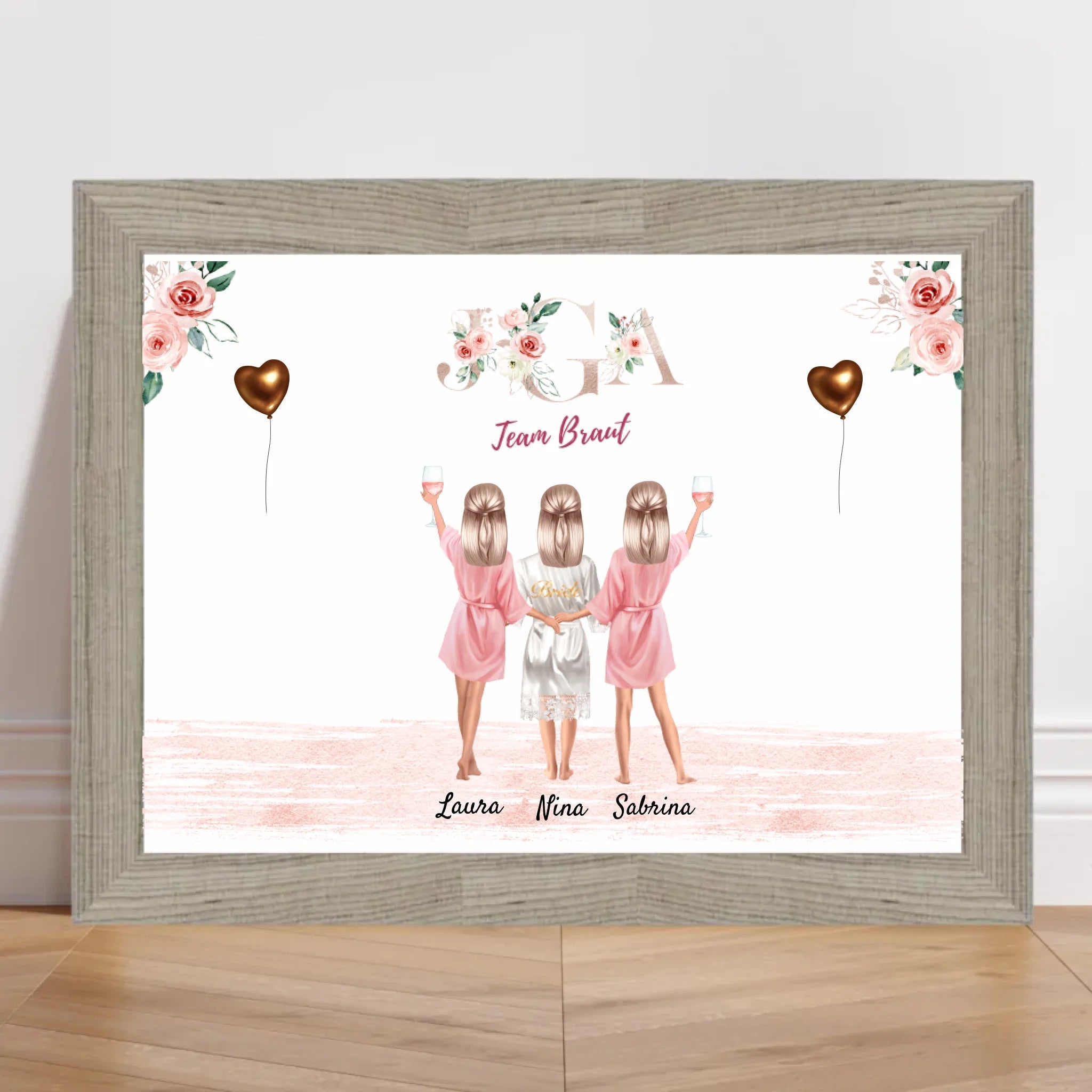 Junggesellinnenabschied Poster – Personalisiertes Geschenk für die Braut & Freundinnen - Cantty