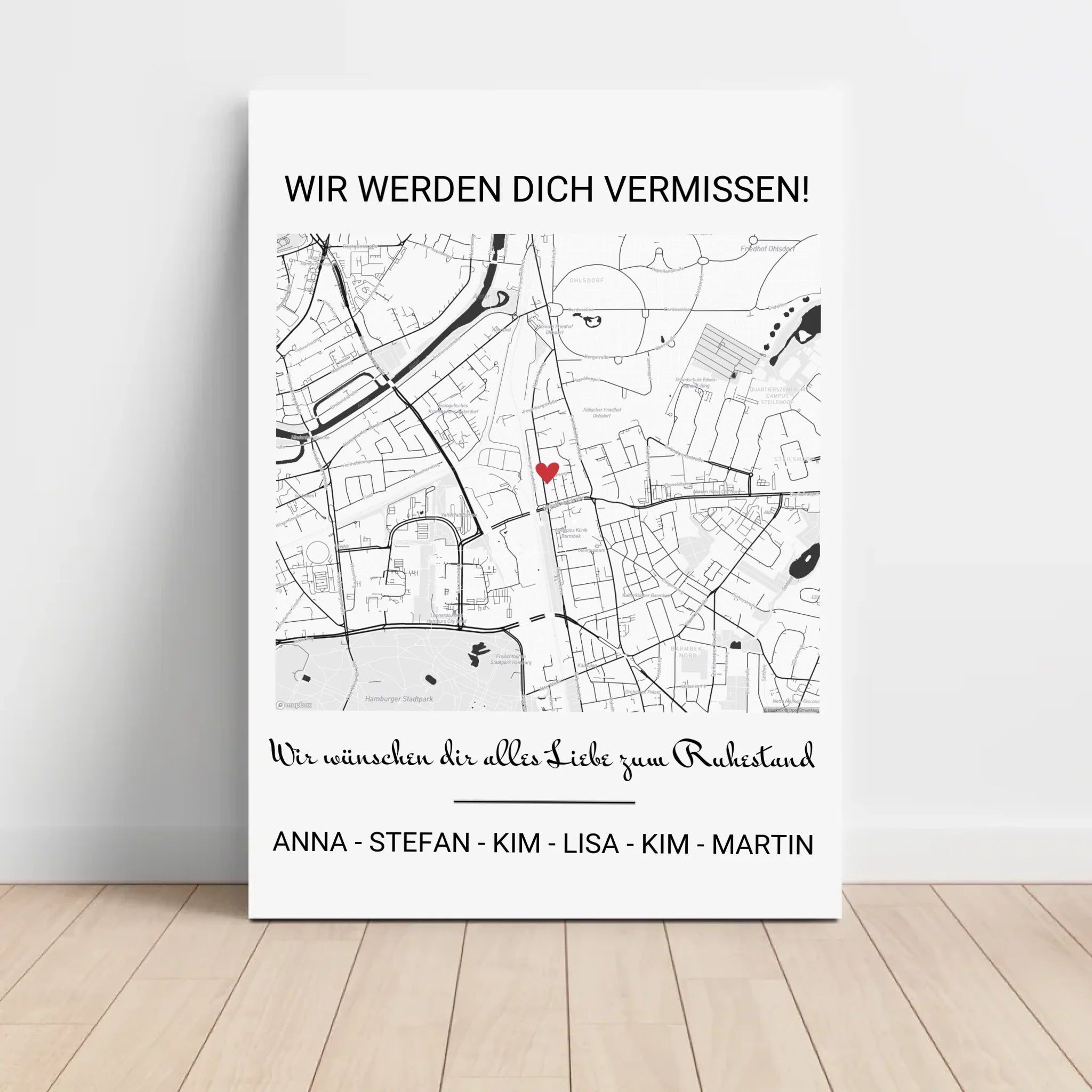 Kollege Abschiedsgeschenk Ruhestand Stadtkarte Gruppengeschenk - Cantty