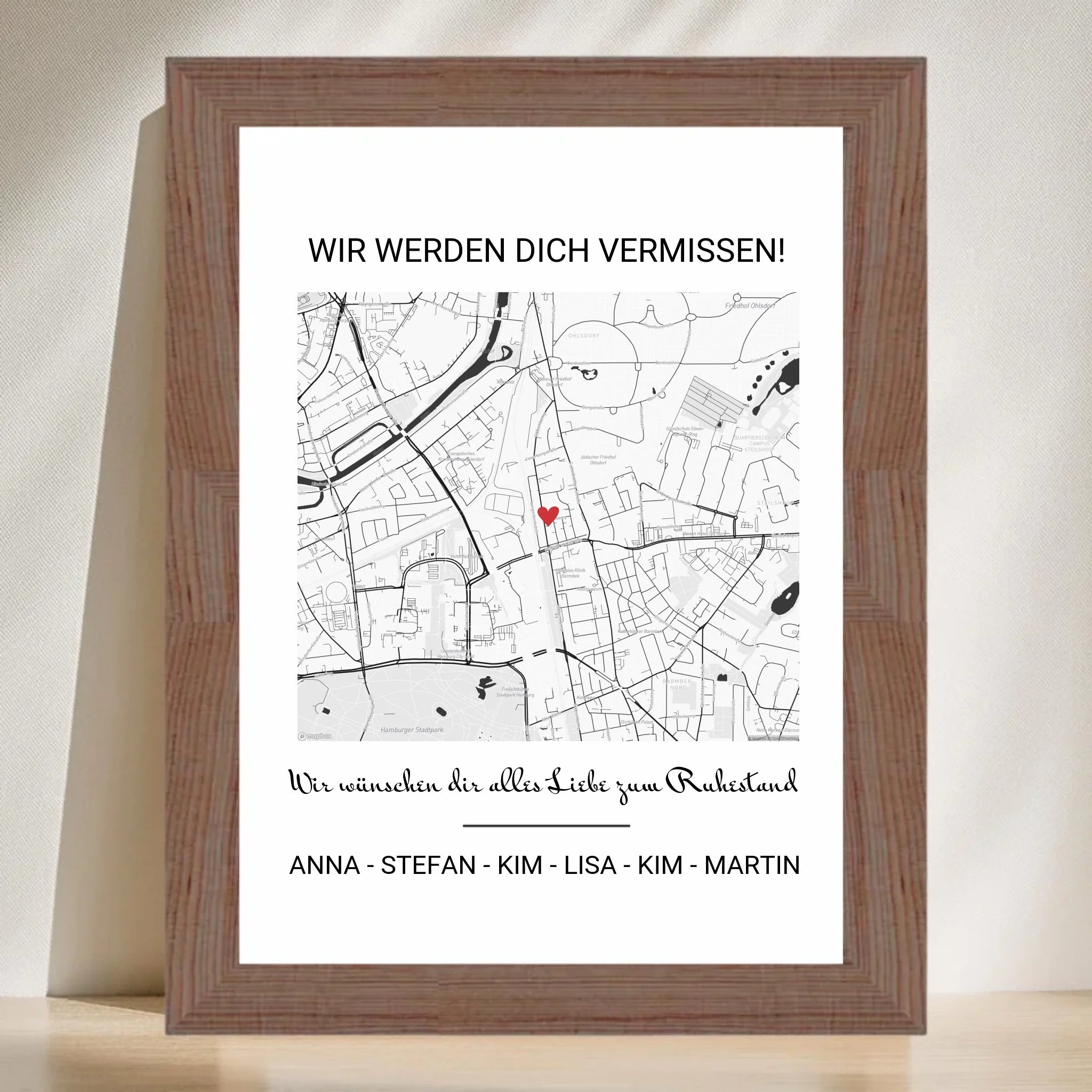 Kollege Abschiedsgeschenk Ruhestand Stadtkarte Gruppengeschenk - Cantty