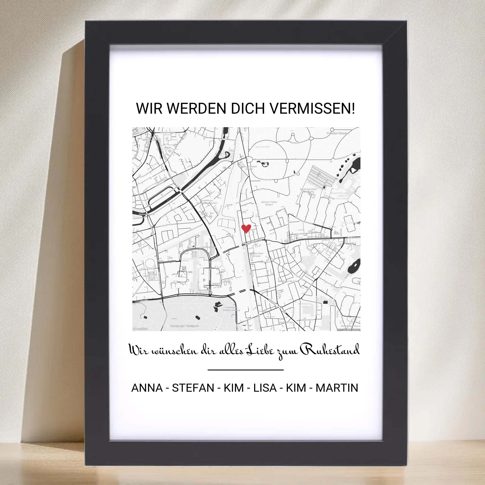 Kollege Abschiedsgeschenk Ruhestand Stadtkarte Gruppengeschenk - Cantty