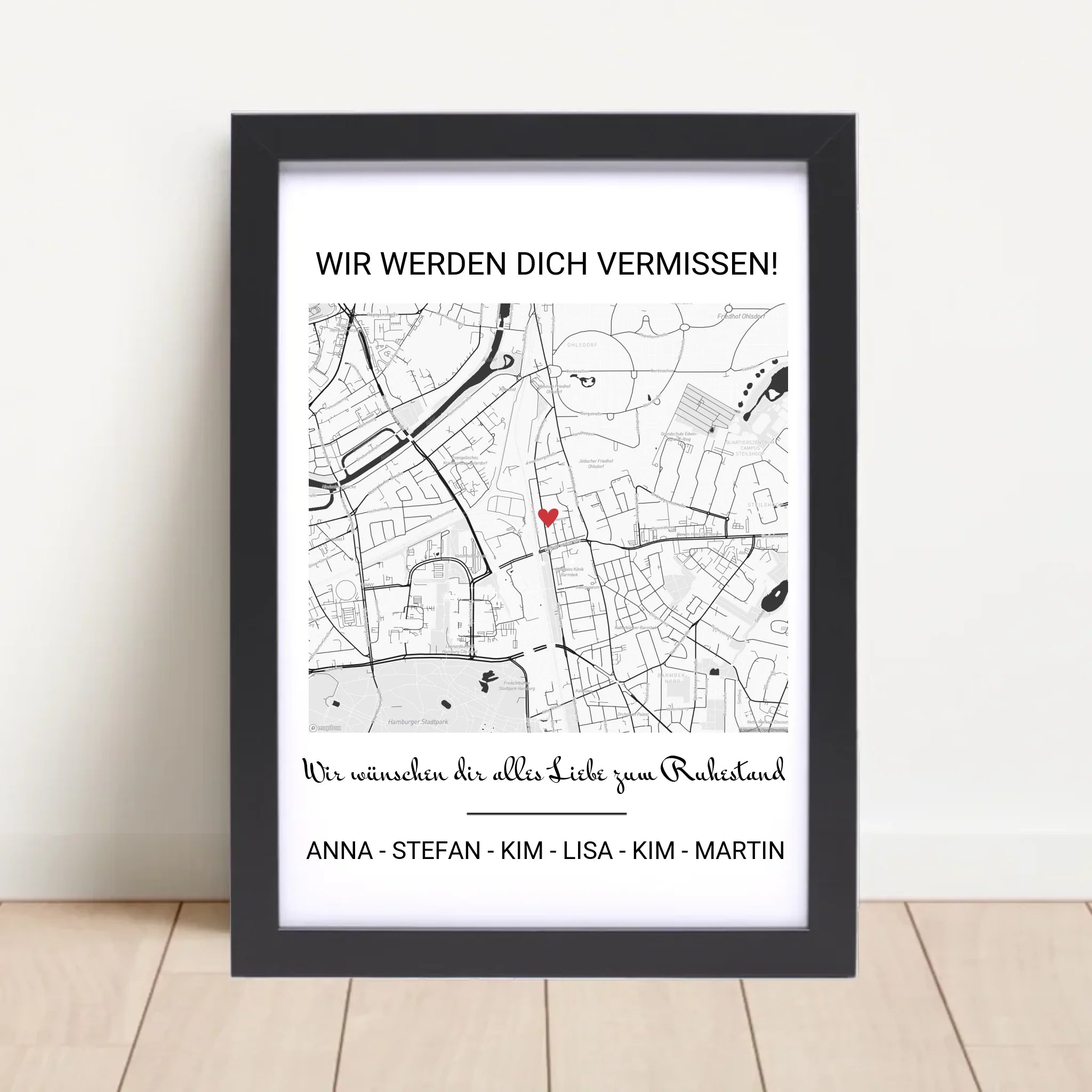 Kollege Abschiedsgeschenk Ruhestand Stadtkarte Gruppengeschenk - Cantty