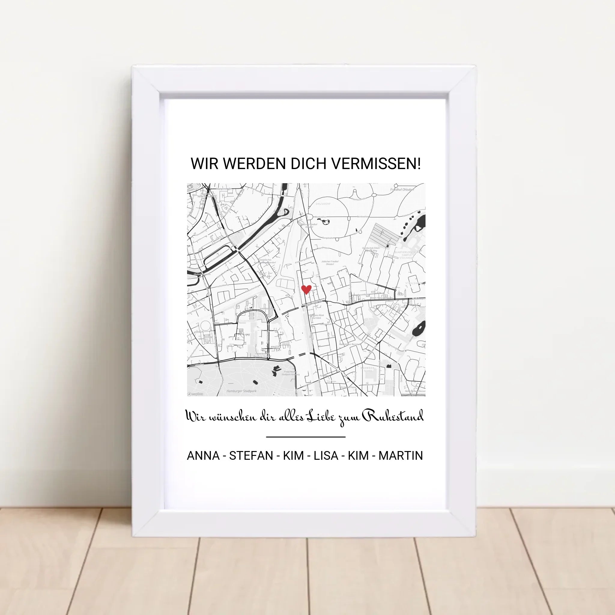 Kollege Abschiedsgeschenk Ruhestand Stadtkarte Gruppengeschenk - Cantty