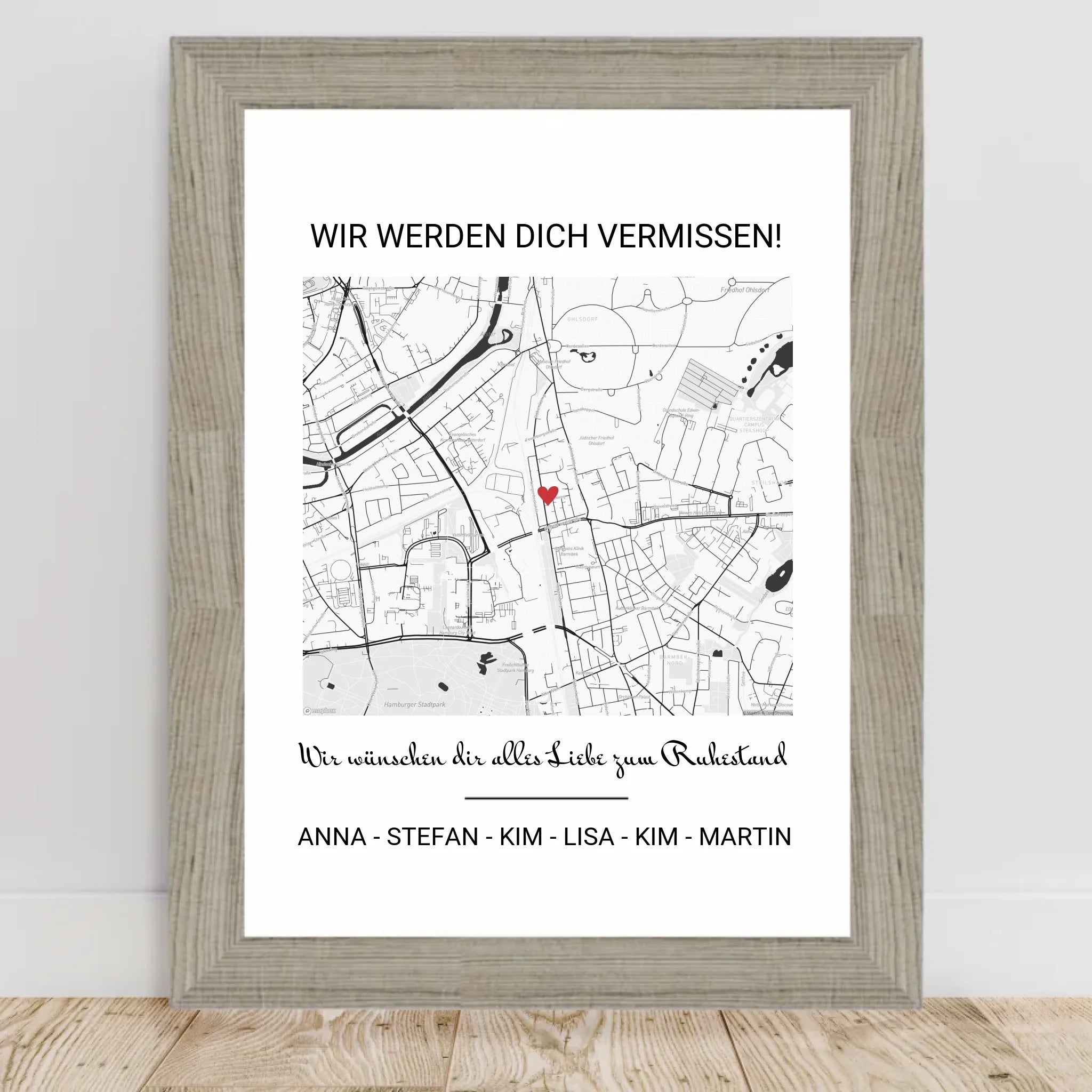 Kollege Abschiedsgeschenk Ruhestand Stadtkarte Gruppengeschenk - Cantty