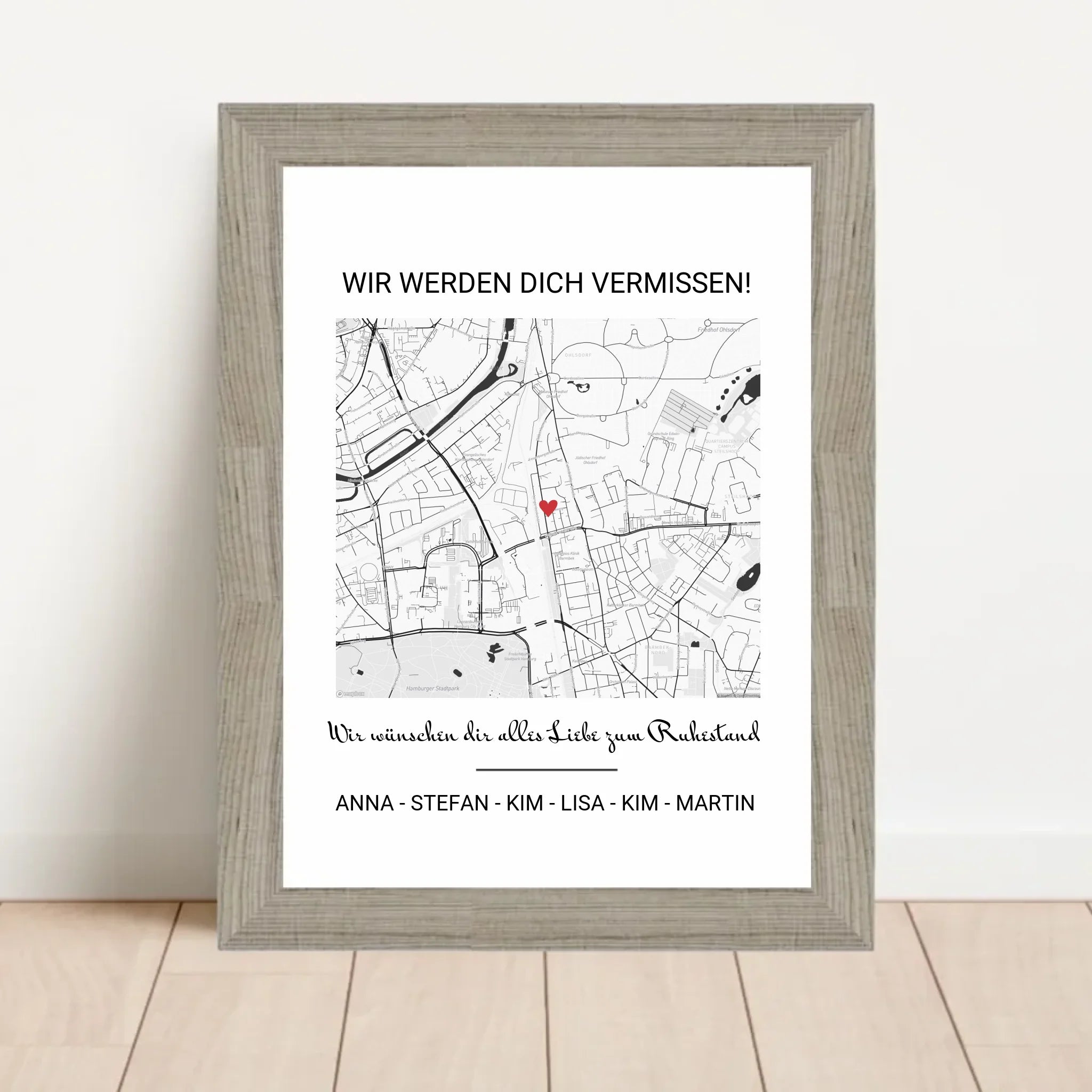 Kollege Abschiedsgeschenk Ruhestand Stadtkarte Gruppengeschenk - Cantty