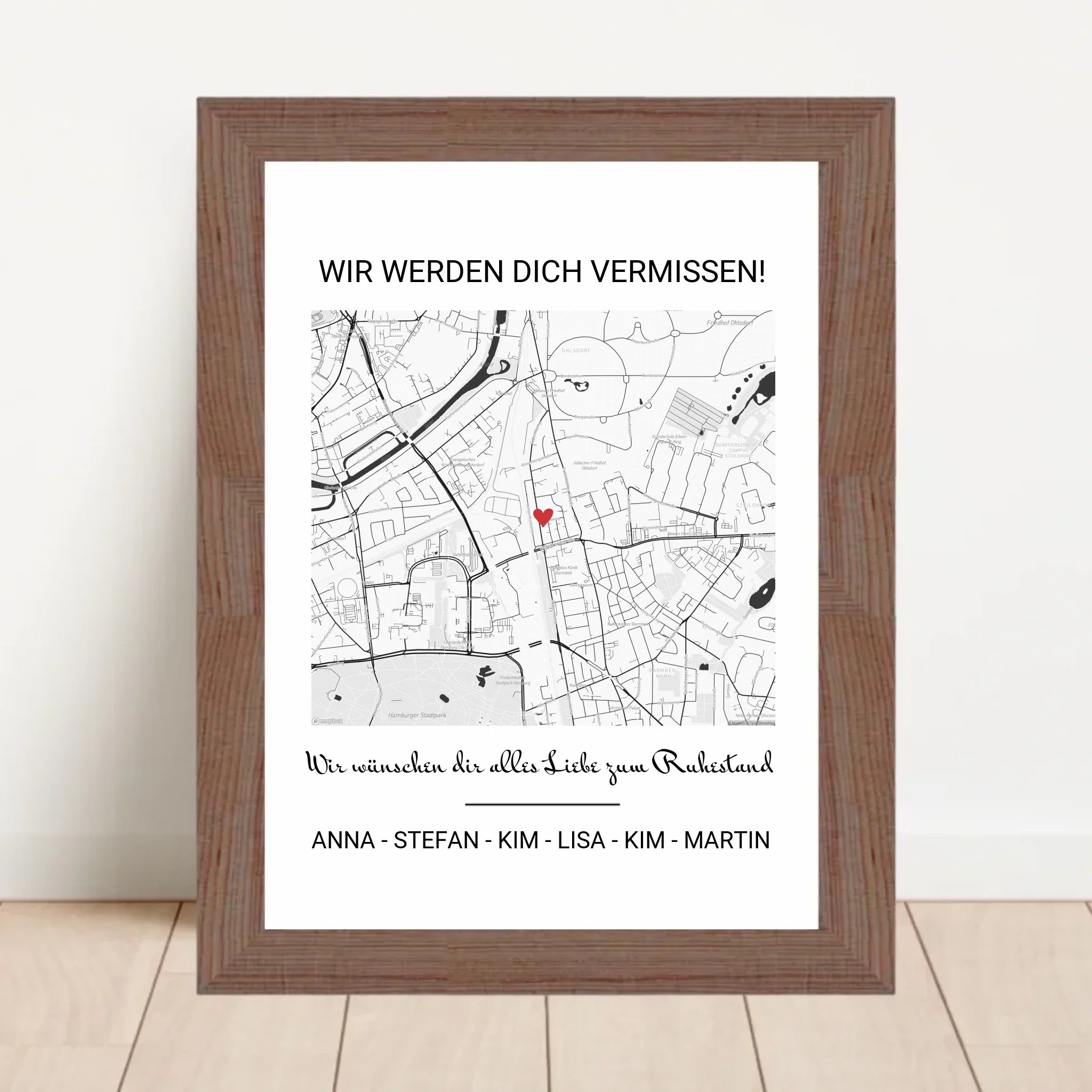 Kollege Abschiedsgeschenk Ruhestand Stadtkarte Gruppengeschenk - Cantty