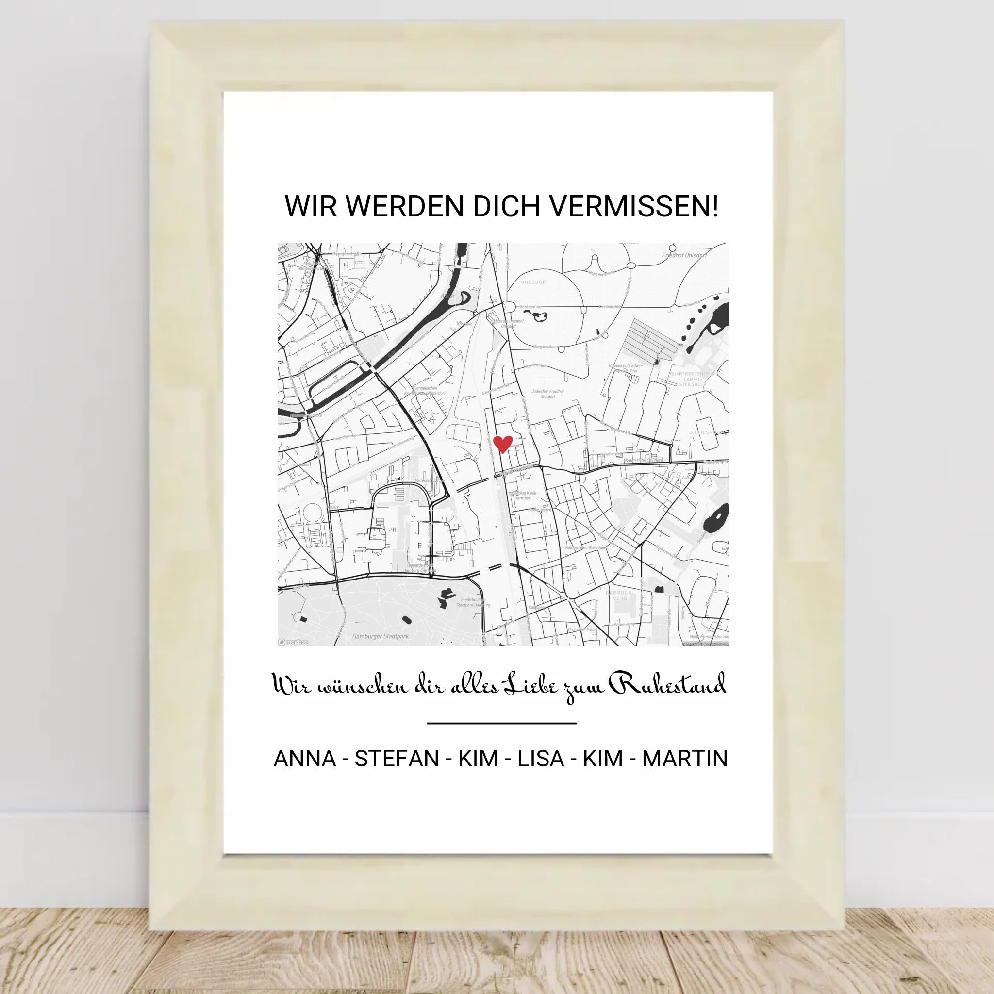 Kollege Abschiedsgeschenk Ruhestand Stadtkarte Gruppengeschenk - Cantty